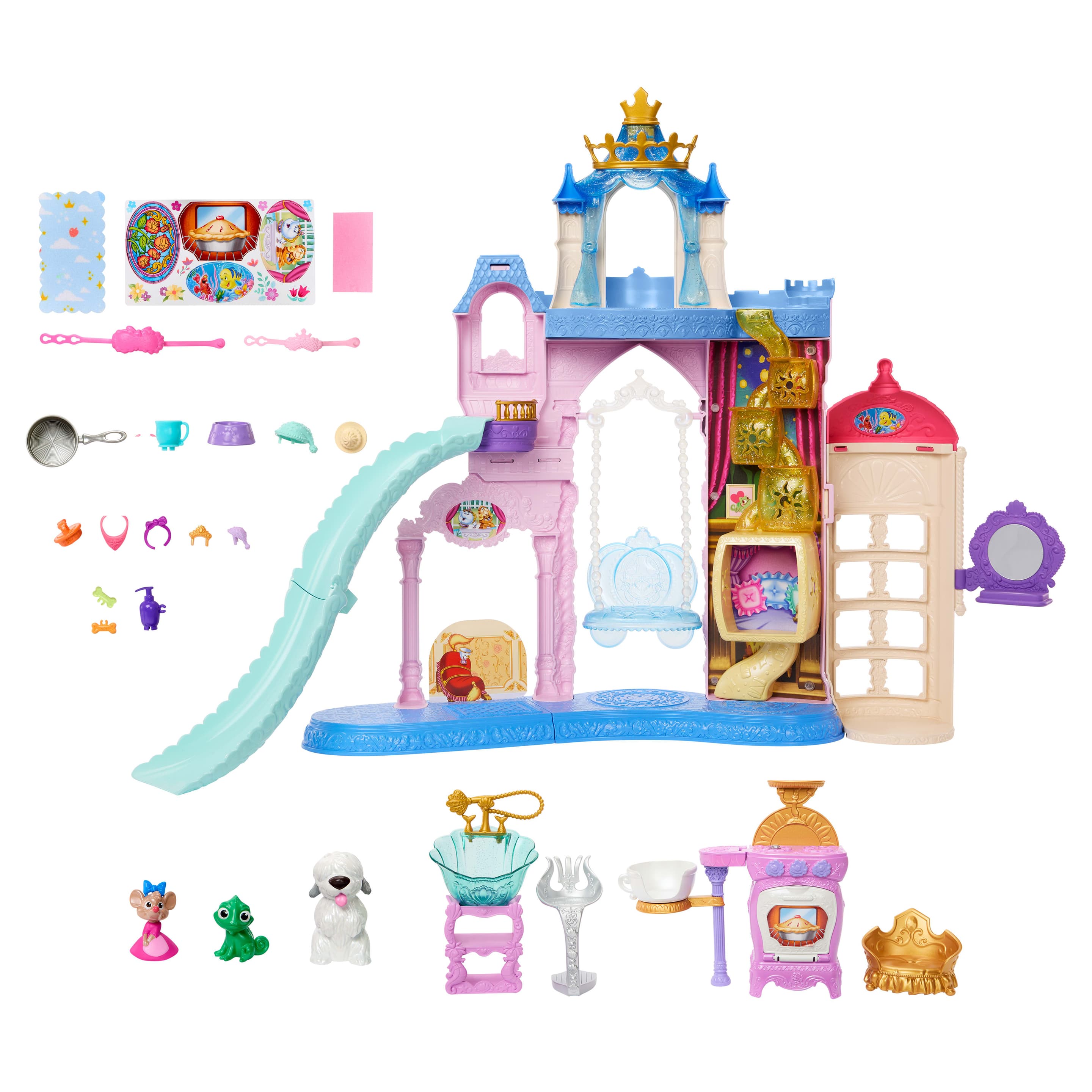 Produktbild Disney Princess Haustierpalast-Spielset mit 7 Spielbereichen, 3 Tierfreunden und über 20 Möbeln und Zubehörteilen 2 von 6