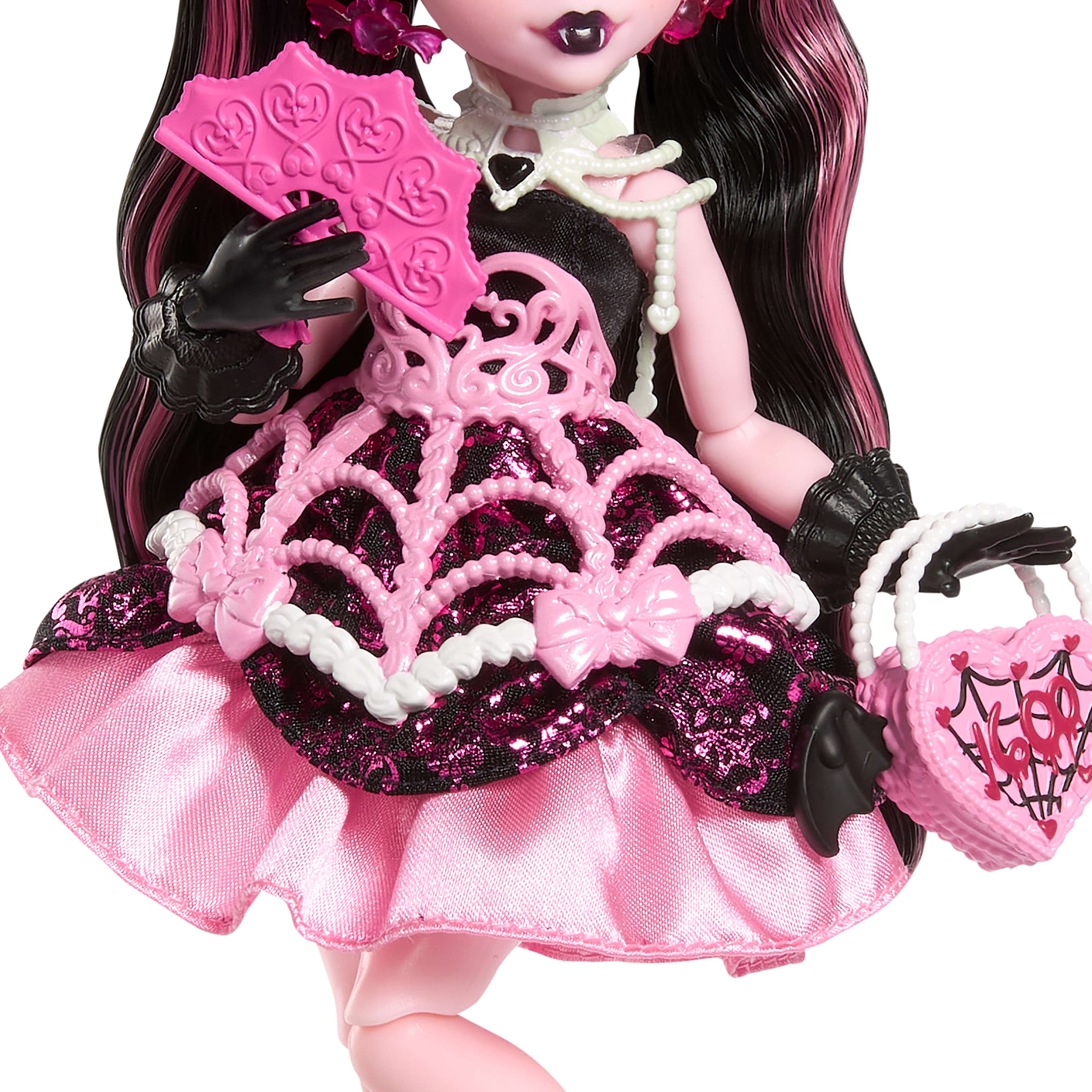 Produktbild Monster High Scary Sweet Birthday Draculaura-Puppe im Partykleid mit Ballon und Geschenk 4 von 6