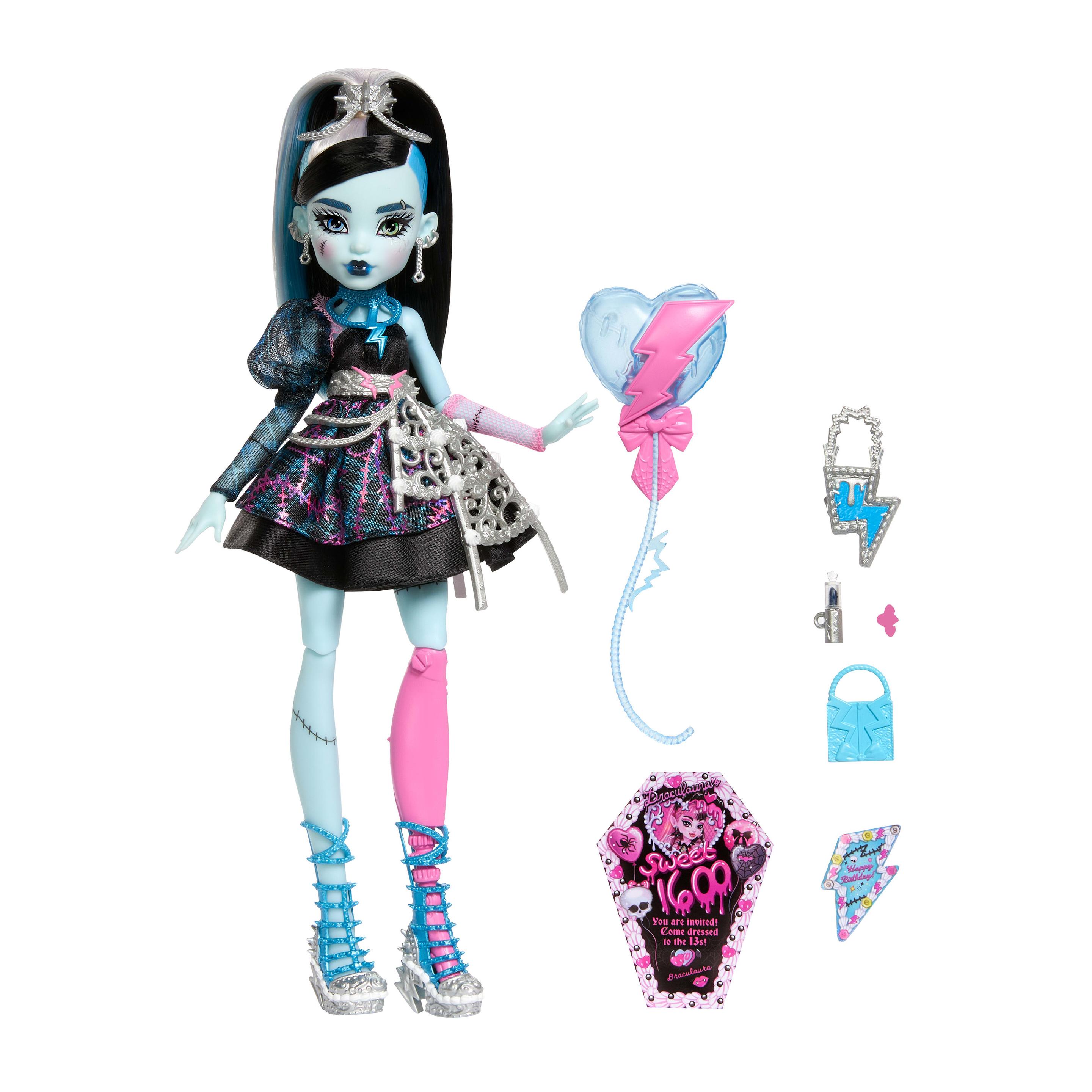 Produktbild Monster High Scary Sweet Birthday Frankie Stein-Puppe im Partykleid mit Ballon und Geschenk 4 von 6