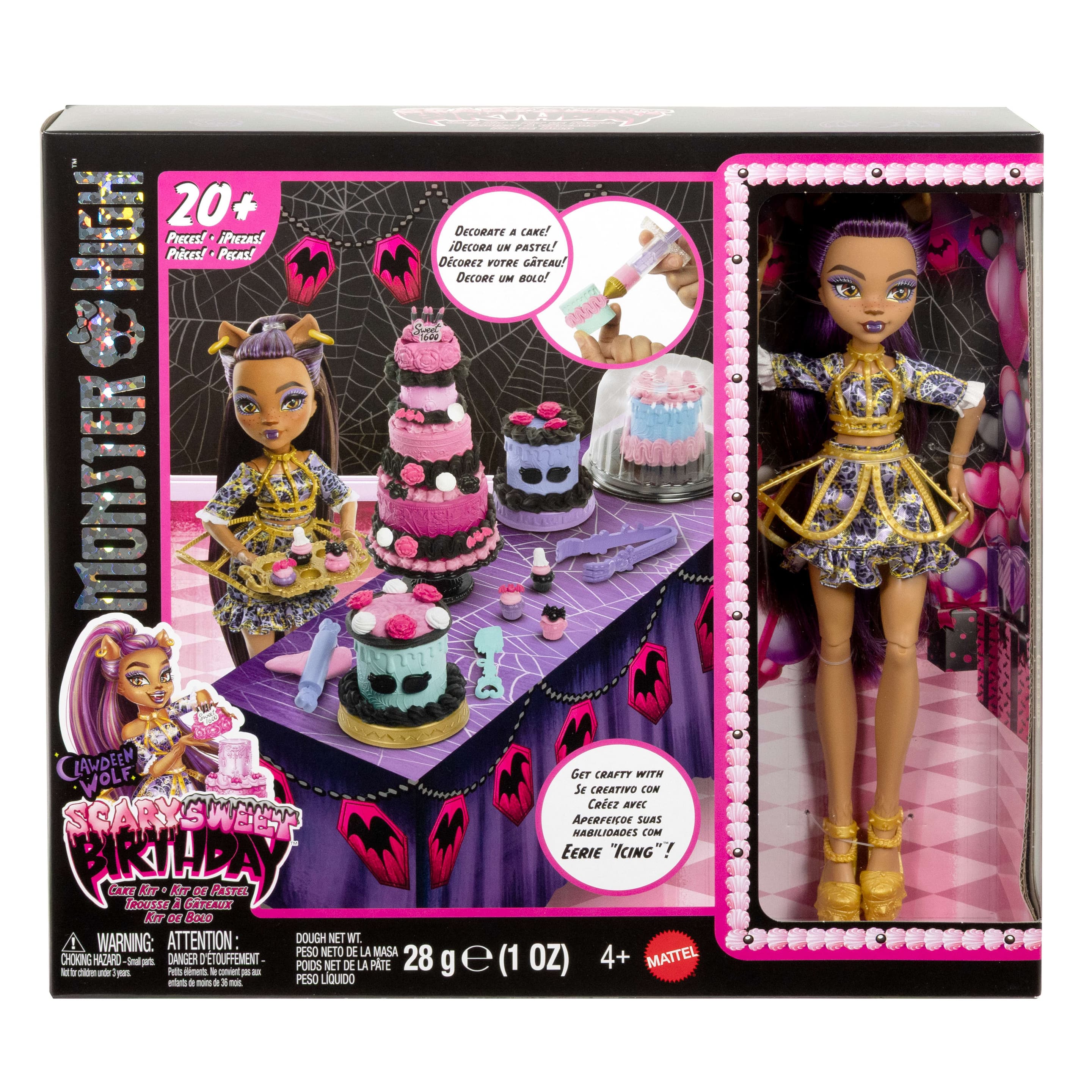 Produktbild Monster High Scary Sweet Birthday Tortenset mit Clawdeen Wolf-Puppe und mehr als 20 Zubehörteilen zum Dekorieren 4 von 6