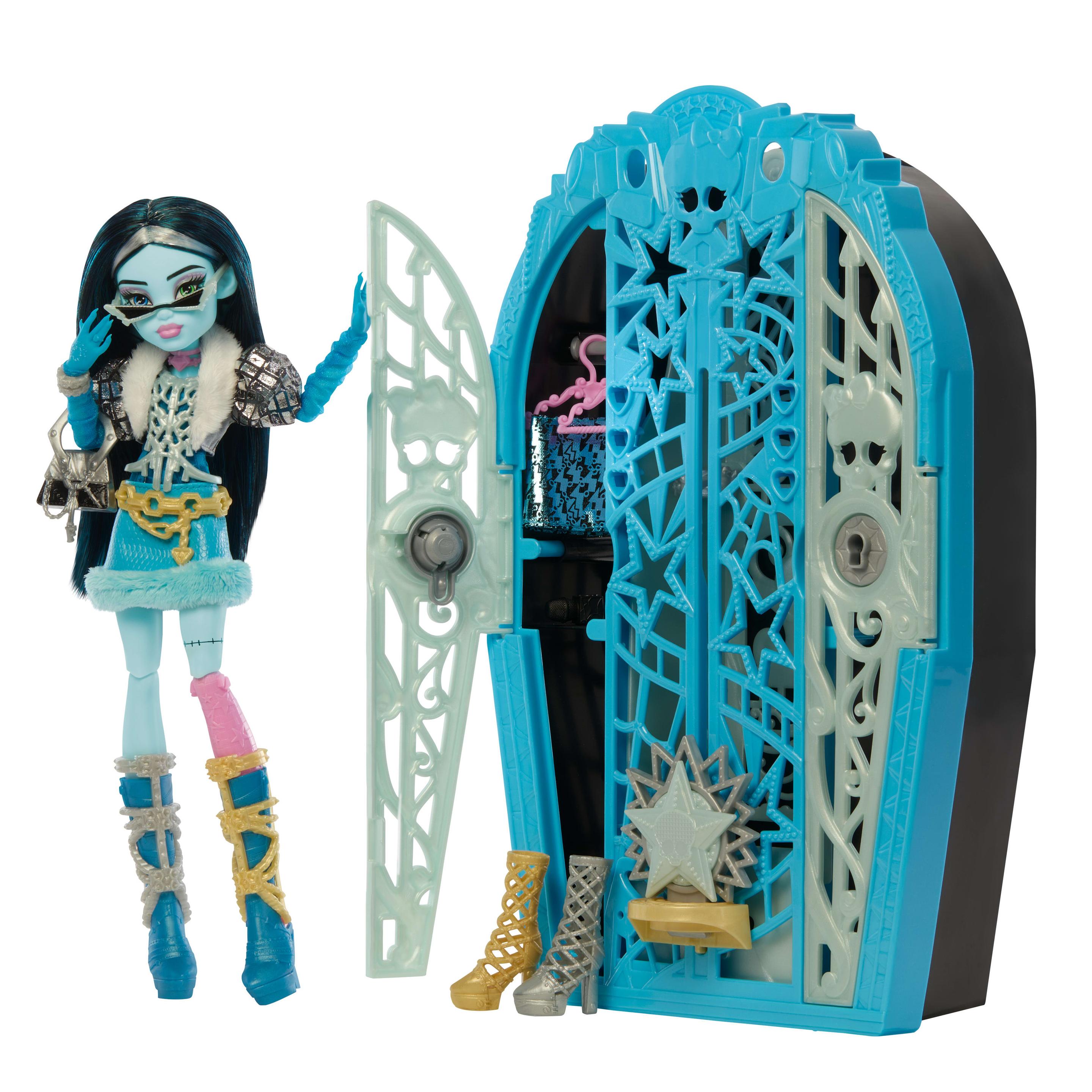 Monster High Skulltimate Secrets Hauntlywood-Mysteries-Spielset, Frankie-Stein-Puppe mit mehr als 19 Überraschungen