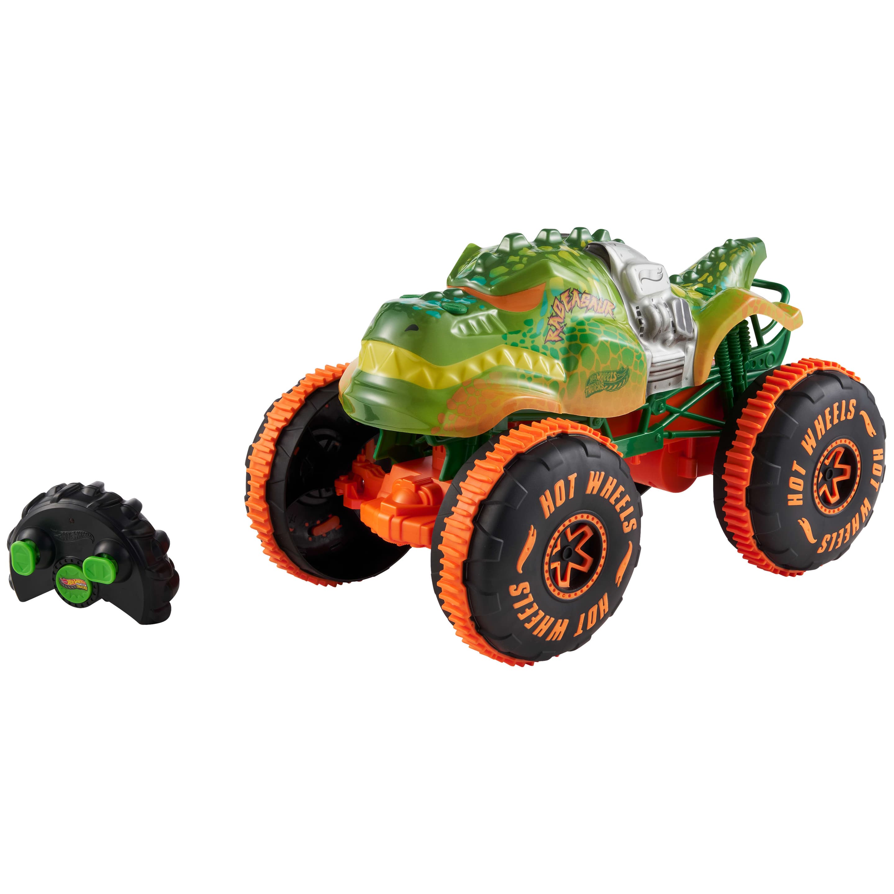 Produktbild Hot Wheels Monster Trucks RC Rageasaur, Batteriebetriebener Spielzeugtruck im Maßstab 1:15 mit Fernbedienung 5 von 5