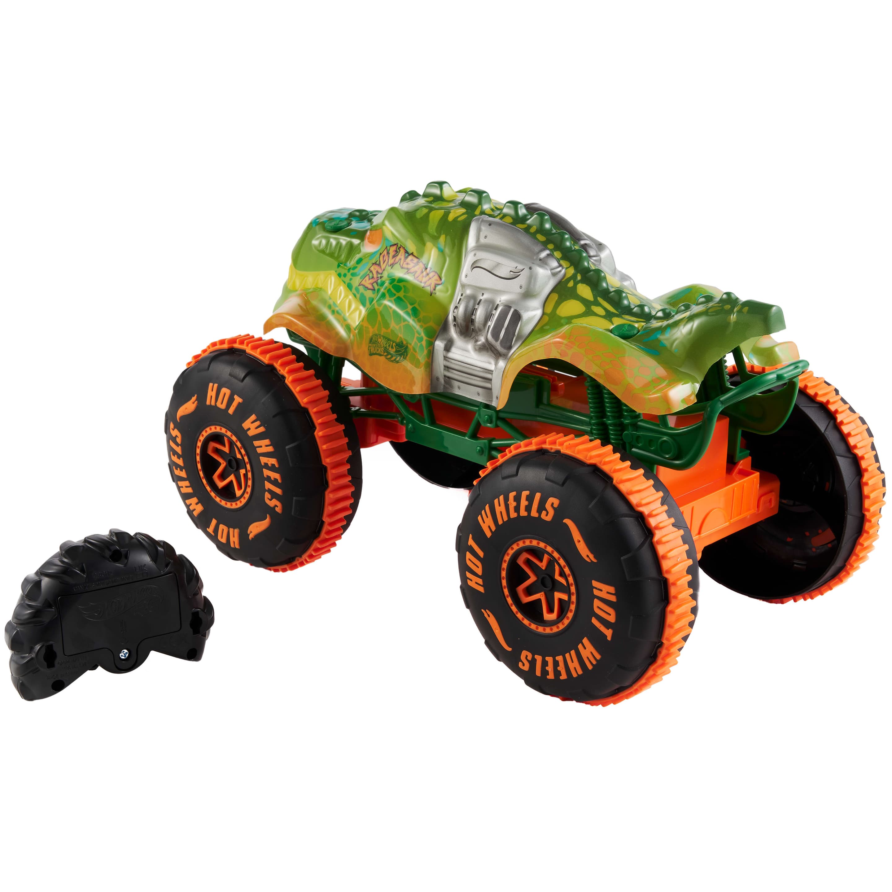 Produktbild Hot Wheels Monster Trucks RC Rageasaur, Batteriebetriebener Spielzeugtruck im Maßstab 1:15 mit Fernbedienung 3 von 5