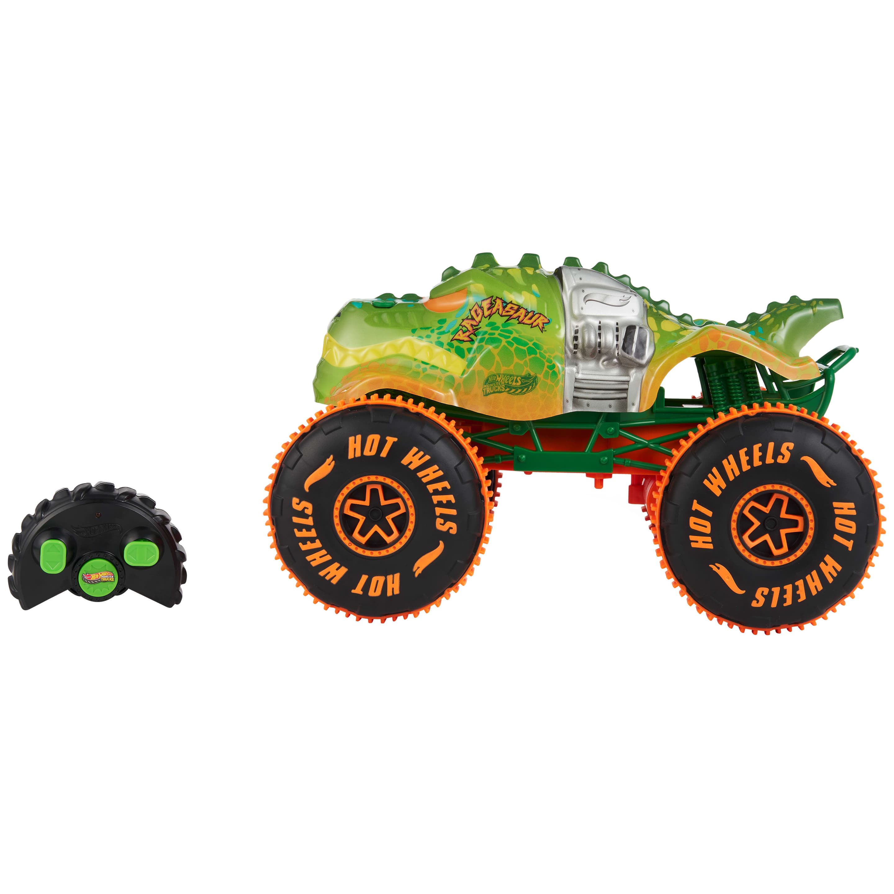 Produktbild Hot Wheels Monster Trucks RC Rageasaur, Batteriebetriebener Spielzeugtruck im Maßstab 1:15 mit Fernbedienung 2 von 5