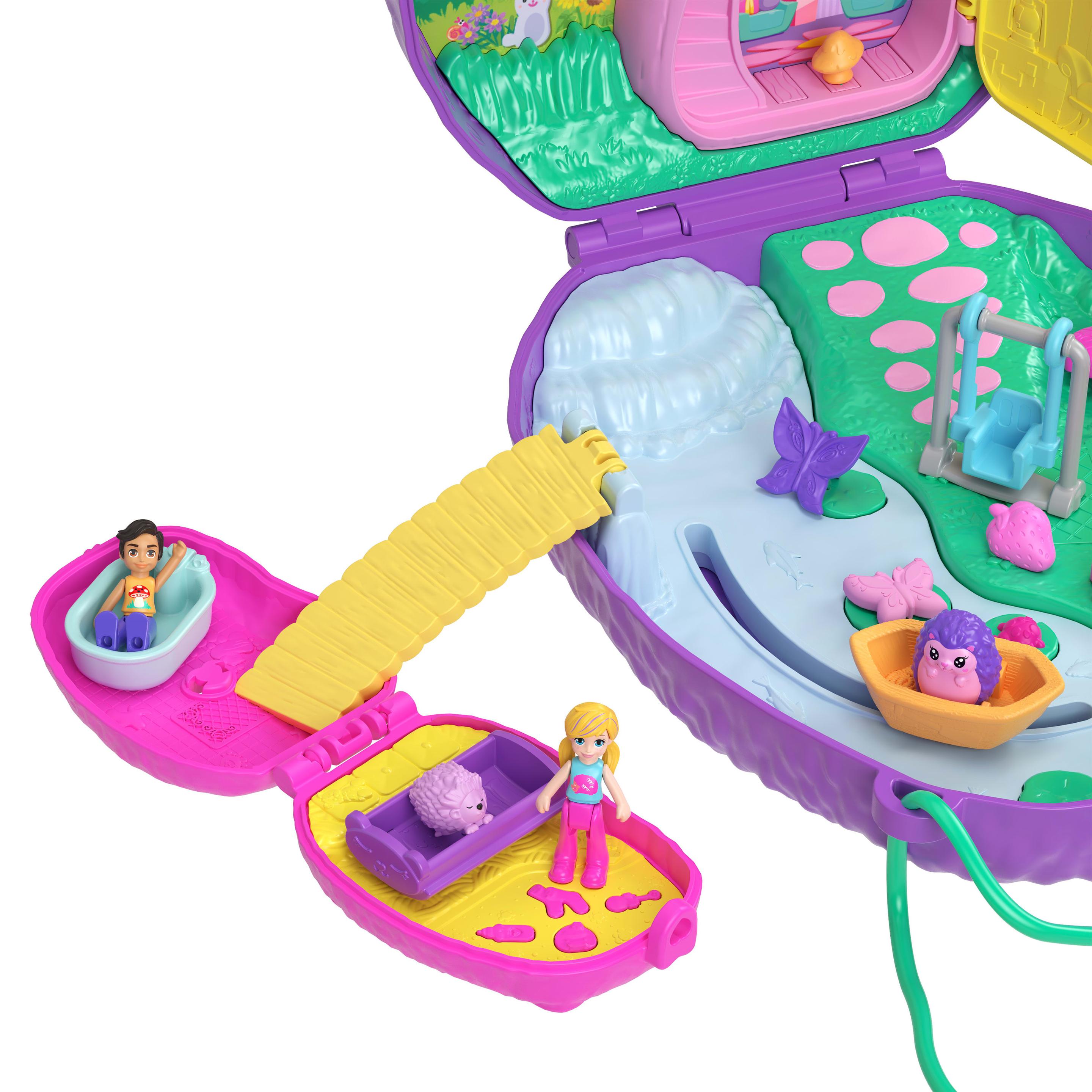 Produktbild Polly Pocket Mama&Baby Igel Handtaschen-Spielset mit 2 Puppen&16 Accessoires inklusive Haustieren 4 von 6