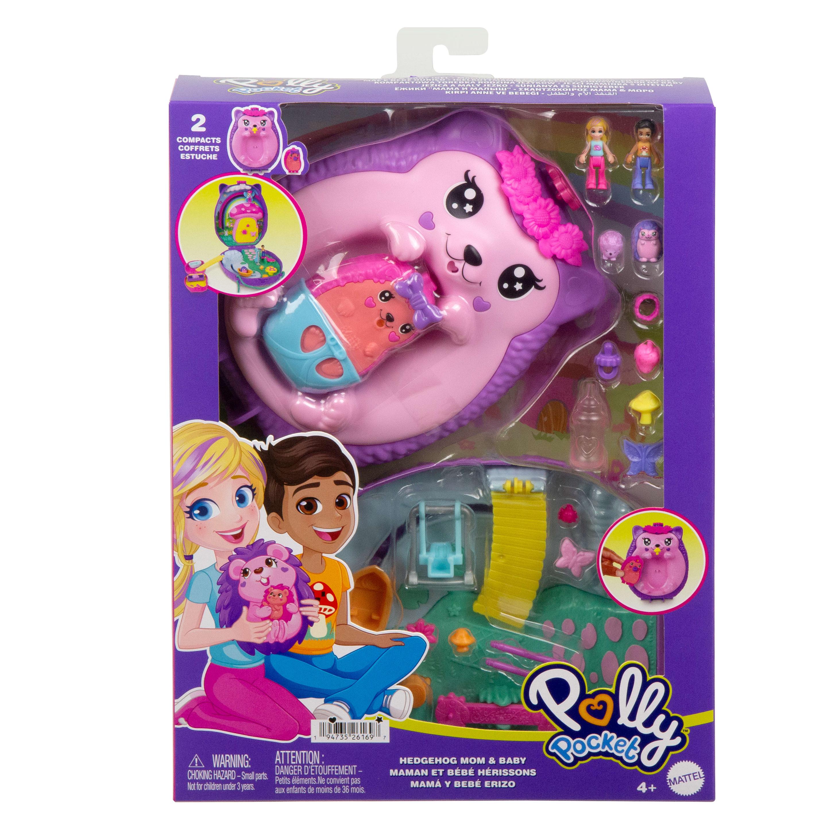 Produktbild Polly Pocket Mama&Baby Igel Handtaschen-Spielset mit 2 Puppen&16 Accessoires inklusive Haustieren 6 von 6