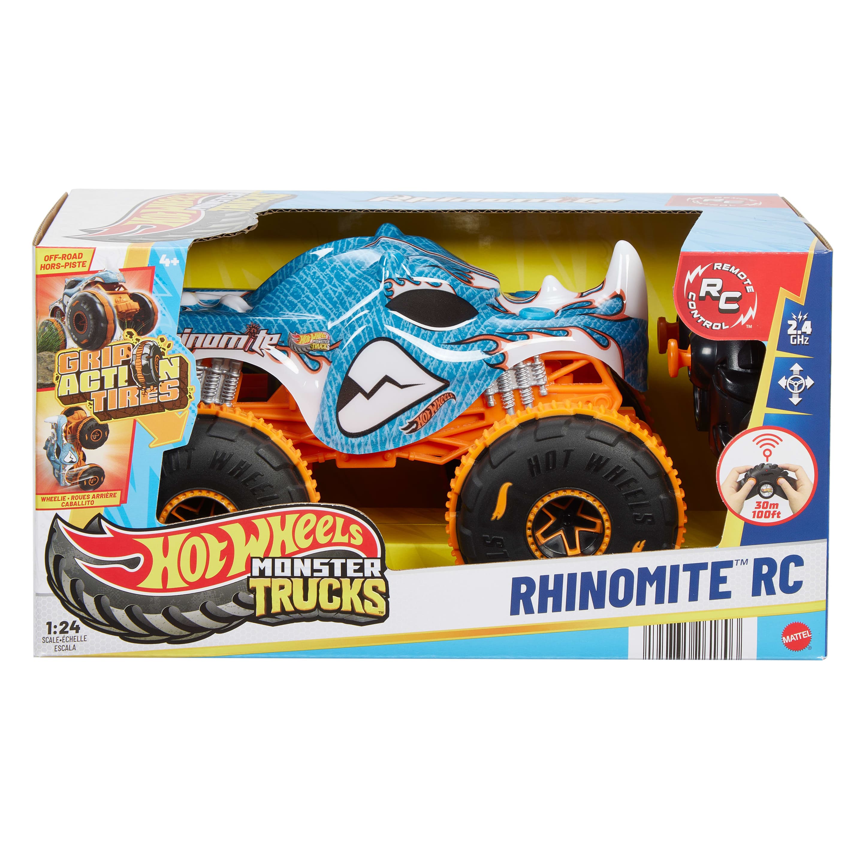 Produktbild Hot Wheels RC Monster Trucks Rhinomite im Maßstab 1:24, Spielzeug-Truck mit batteriebetriebener Fernbedienung 2 von 4