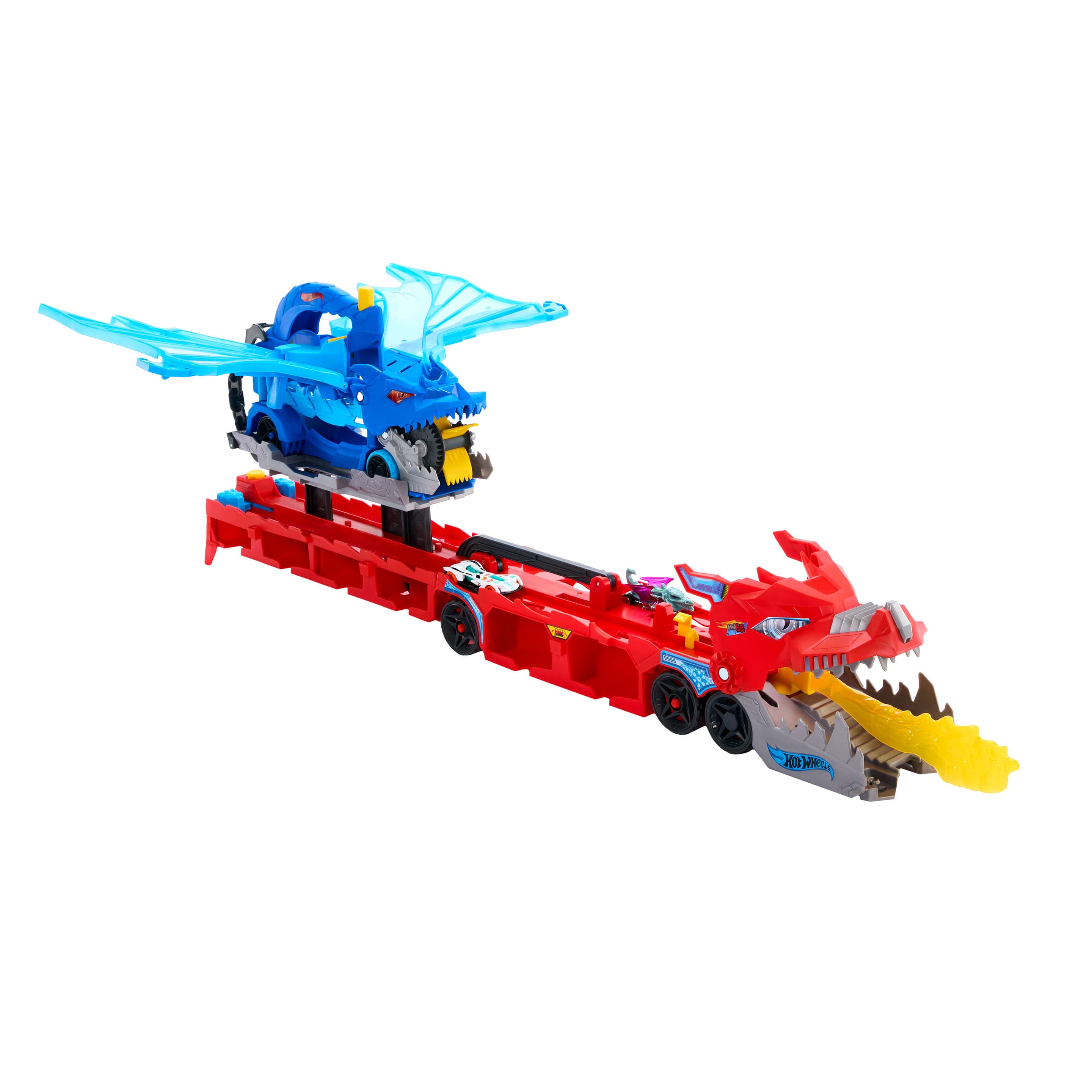 Produktbild Hot Wheels City Hot Wheels ultimativer 2-in-1 Drachentransporter und 2 Spielzeugautos im Maßstab 1:64 3 von 6