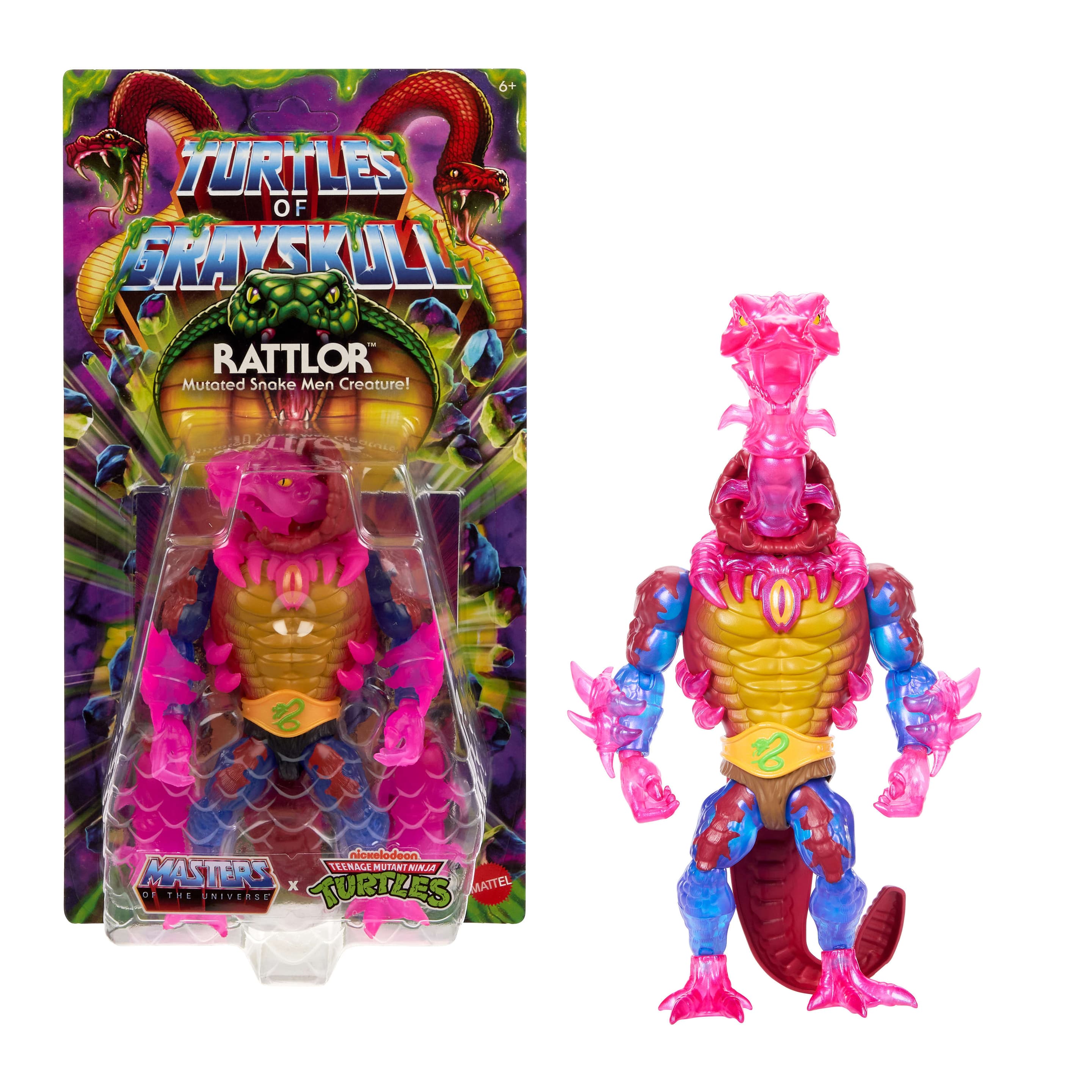 Masters Universe Origins Turtles Of Grayskull Rattlor Action-Figur, TMNT MOTU Reptile Wars Toy