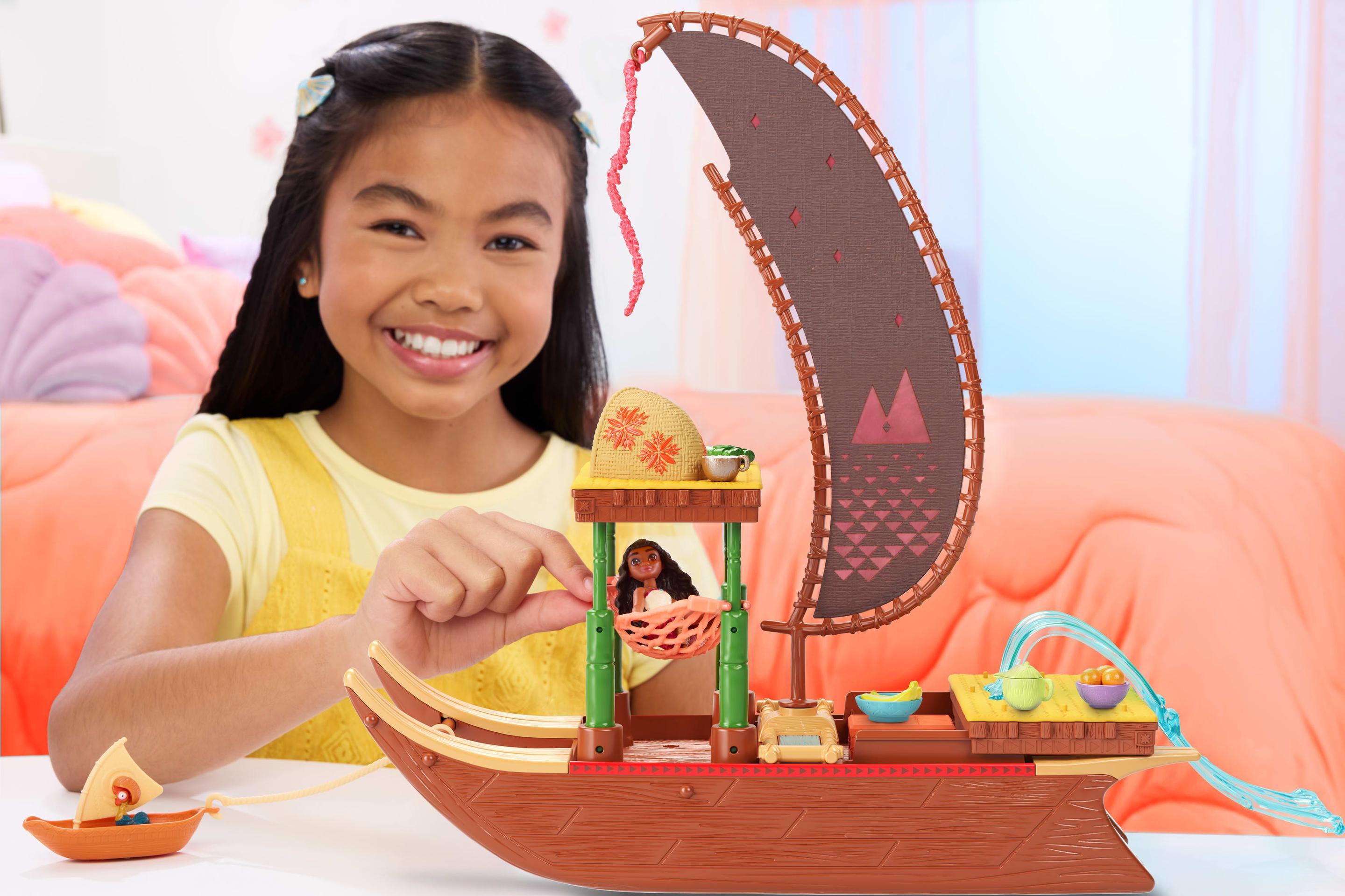 Produktbild Disney Vaiana 2 Spielzeuge, Vaianas Abenteuerkanu-Spielset mit 1 kleinen Puppe, 1 Kanu und 10 Zubehörteilen 6 von 6