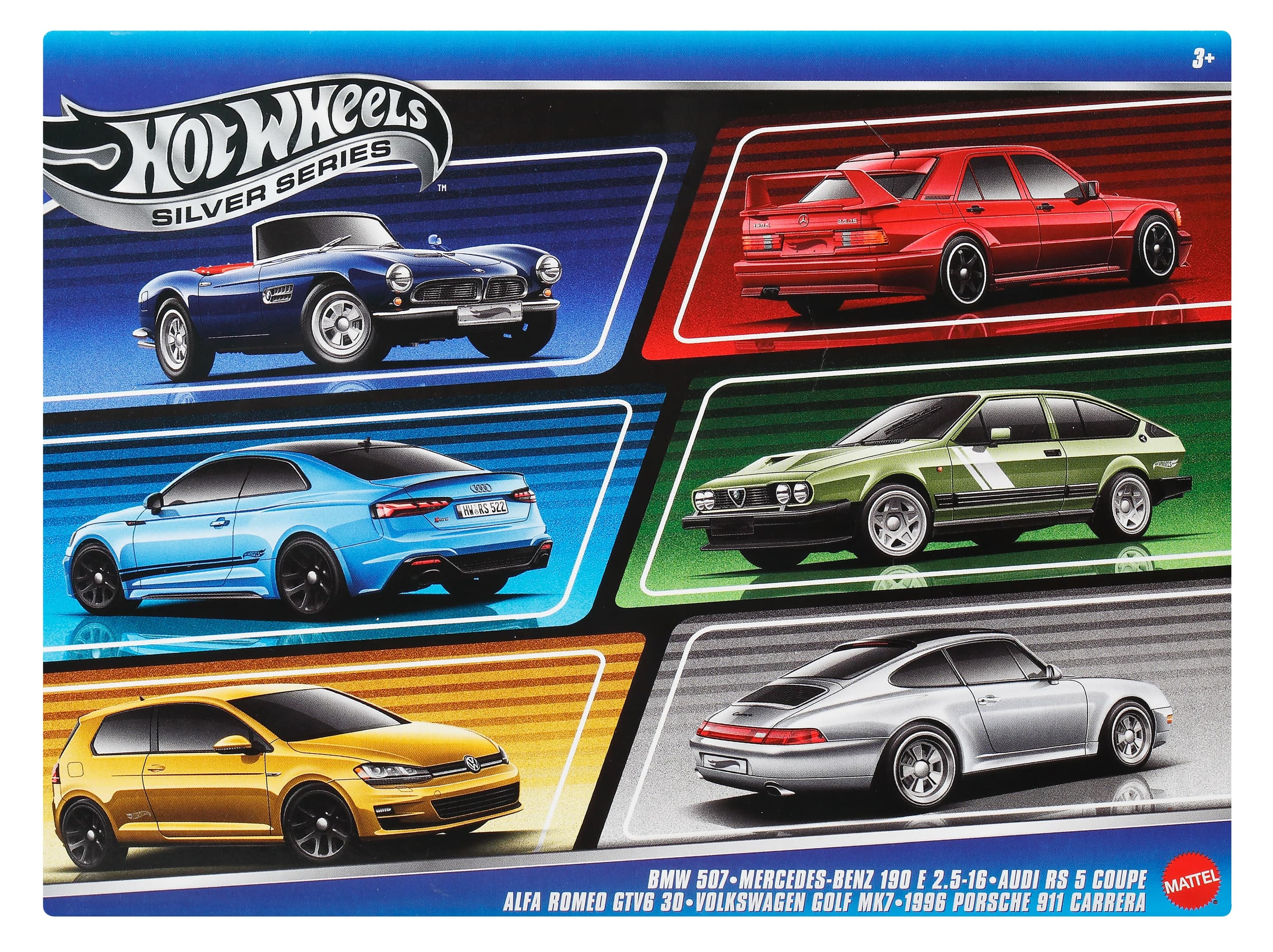 Produktbild Hot Wheels Die-Cast-Spielzeugautos im Maßstab 1:64, Set aus 6 europäischen Fahrzeugen (Stile können abweichen) 3 von 3