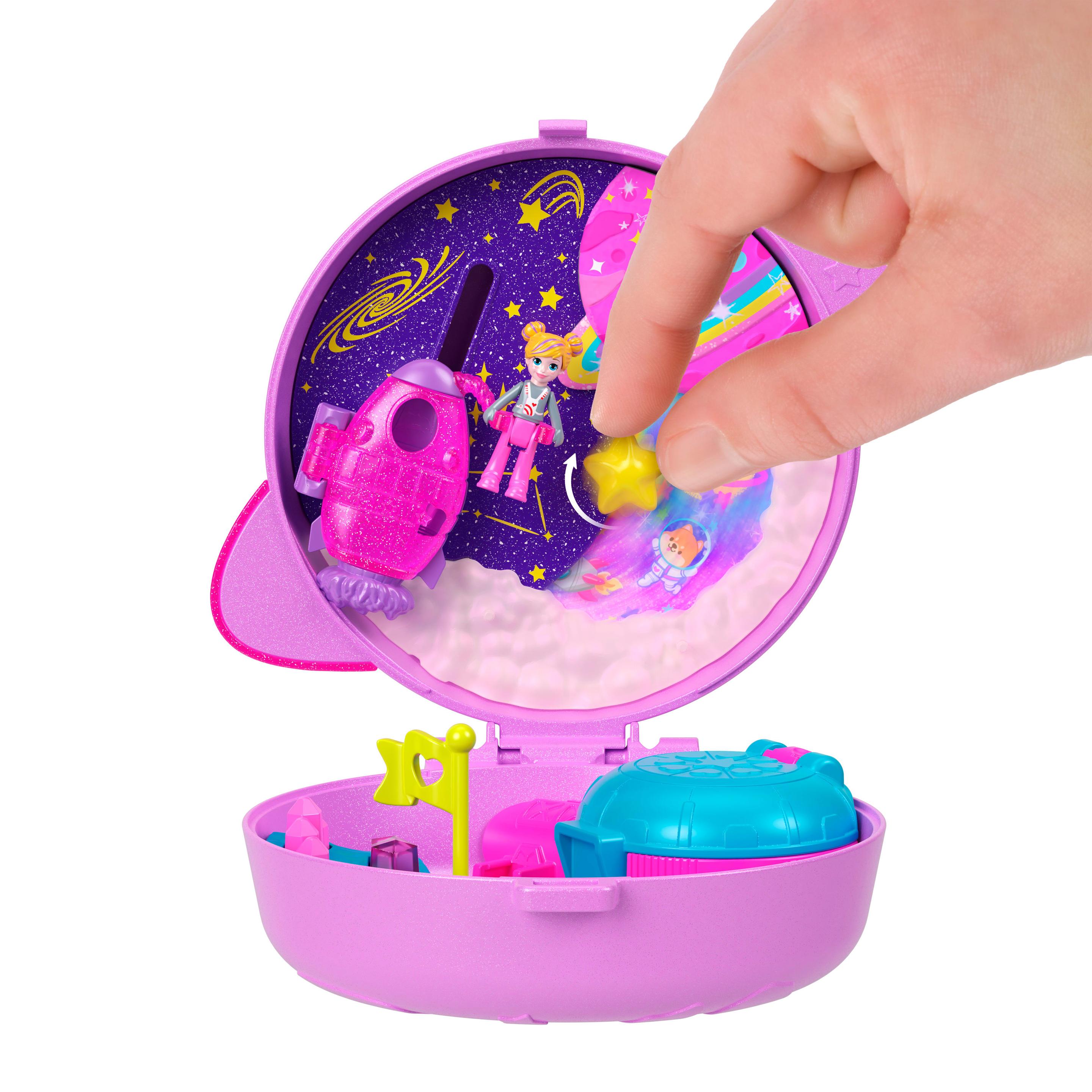 Produktbild Polly Pocket Planet Polly-Schatulle, Spielset mit 1 Minipuppe und Hündchen, Reisespielzeug mit passendem Zubehör 5 von 6