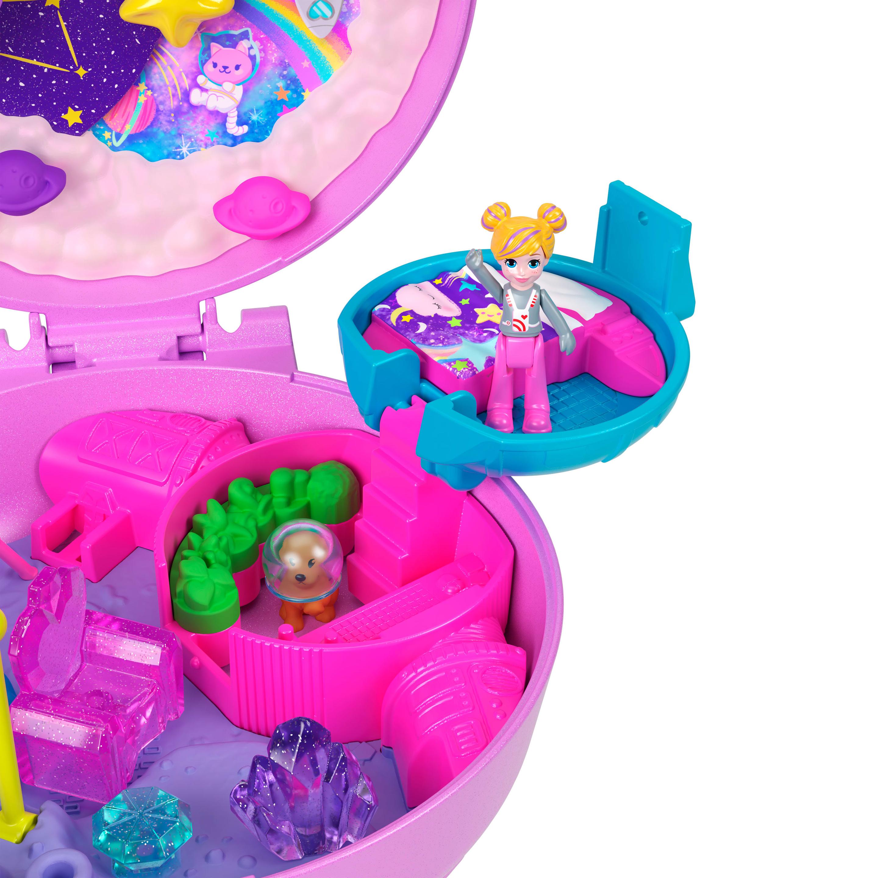 Produktbild Polly Pocket Planet Polly-Schatulle, Spielset mit 1 Minipuppe und Hündchen, Reisespielzeug mit passendem Zubehör 3 von 6