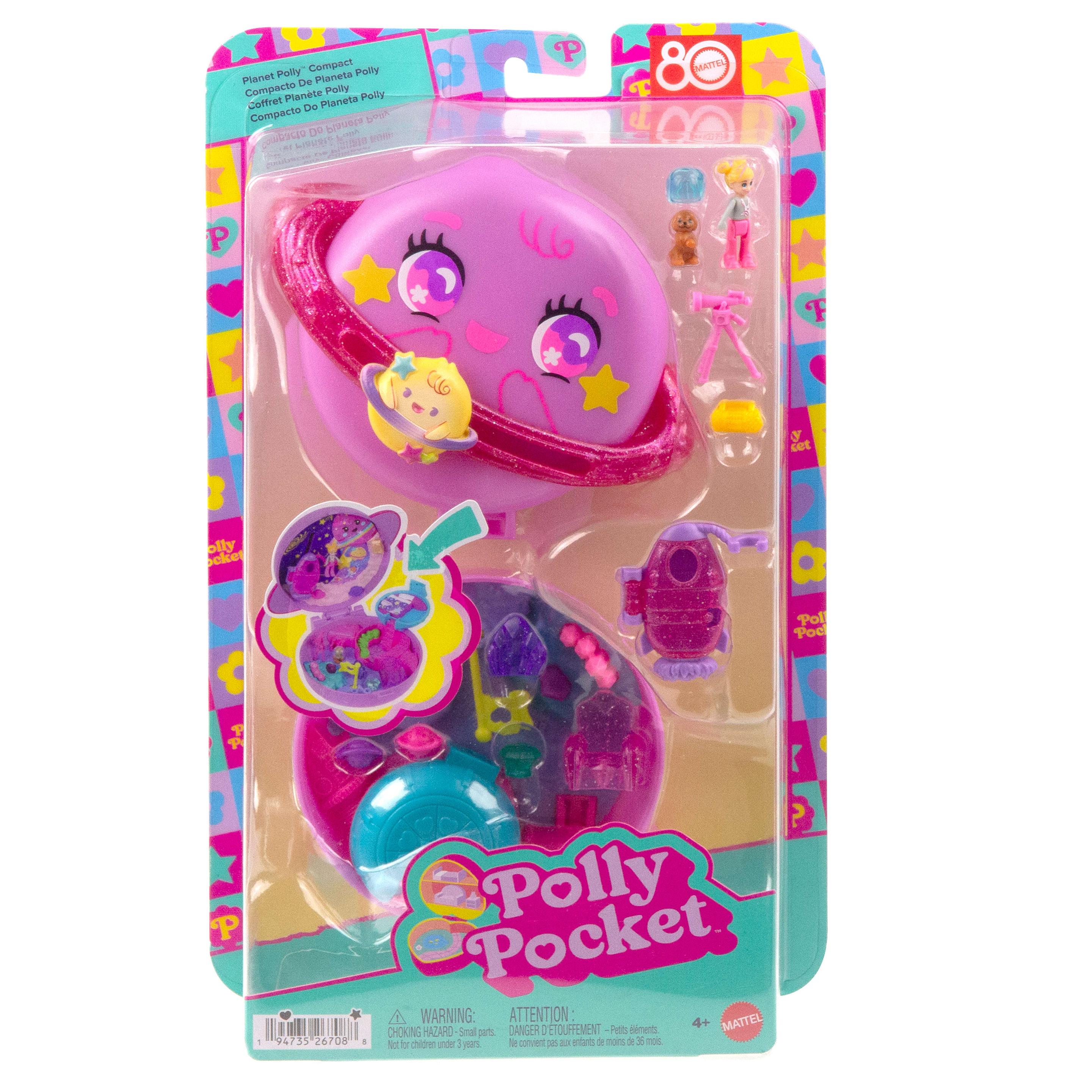 Produktbild Polly Pocket Planet Polly-Schatulle, Spielset mit 1 Minipuppe und Hündchen, Reisespielzeug mit passendem Zubehör 2 von 6