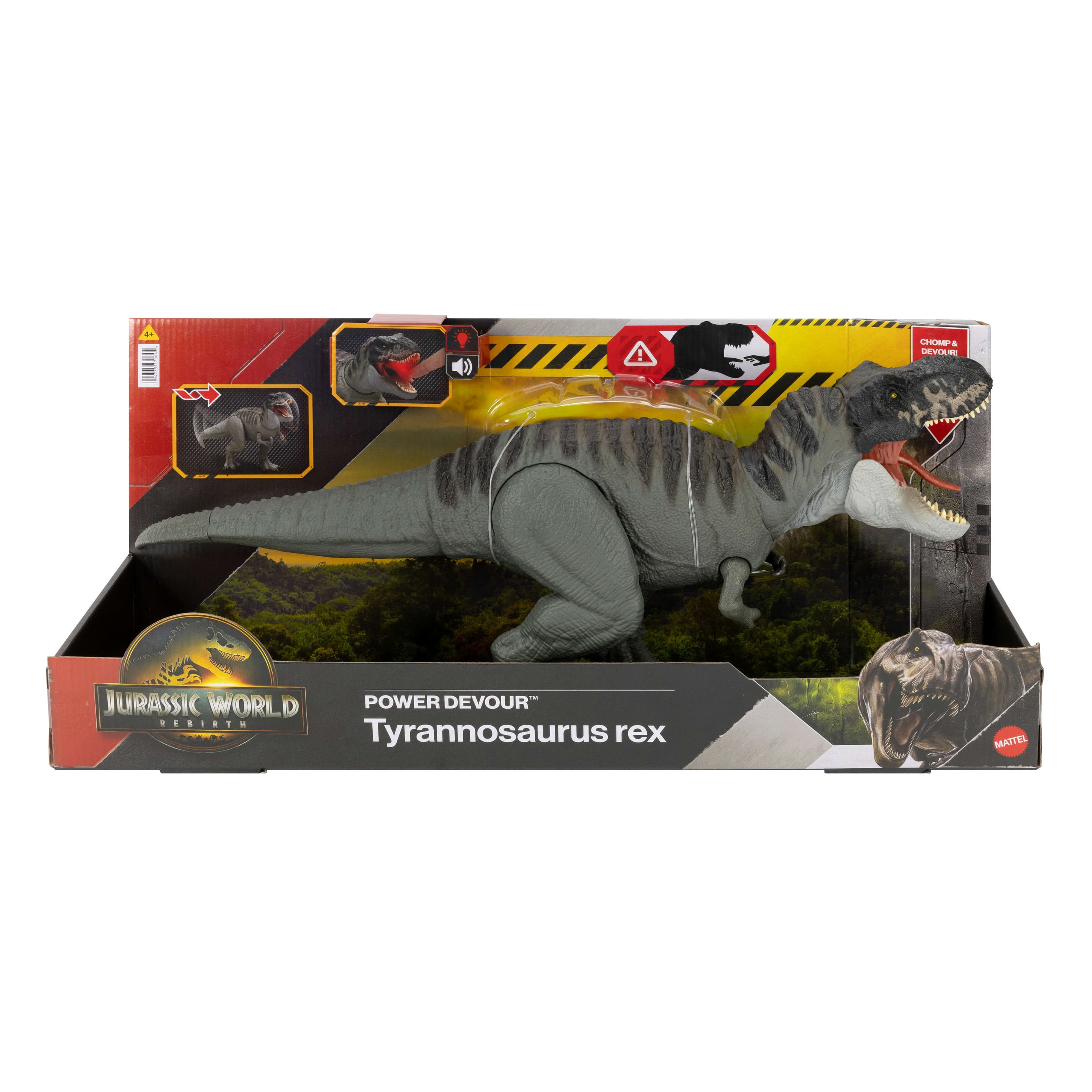 Produktbild Jurassic World Rebirth Power Devour Tyrannosaurus Rex-Dinosaurierfigur, Dauer-Beiß-Attacke, Lichter und Geräusche 5 von 6