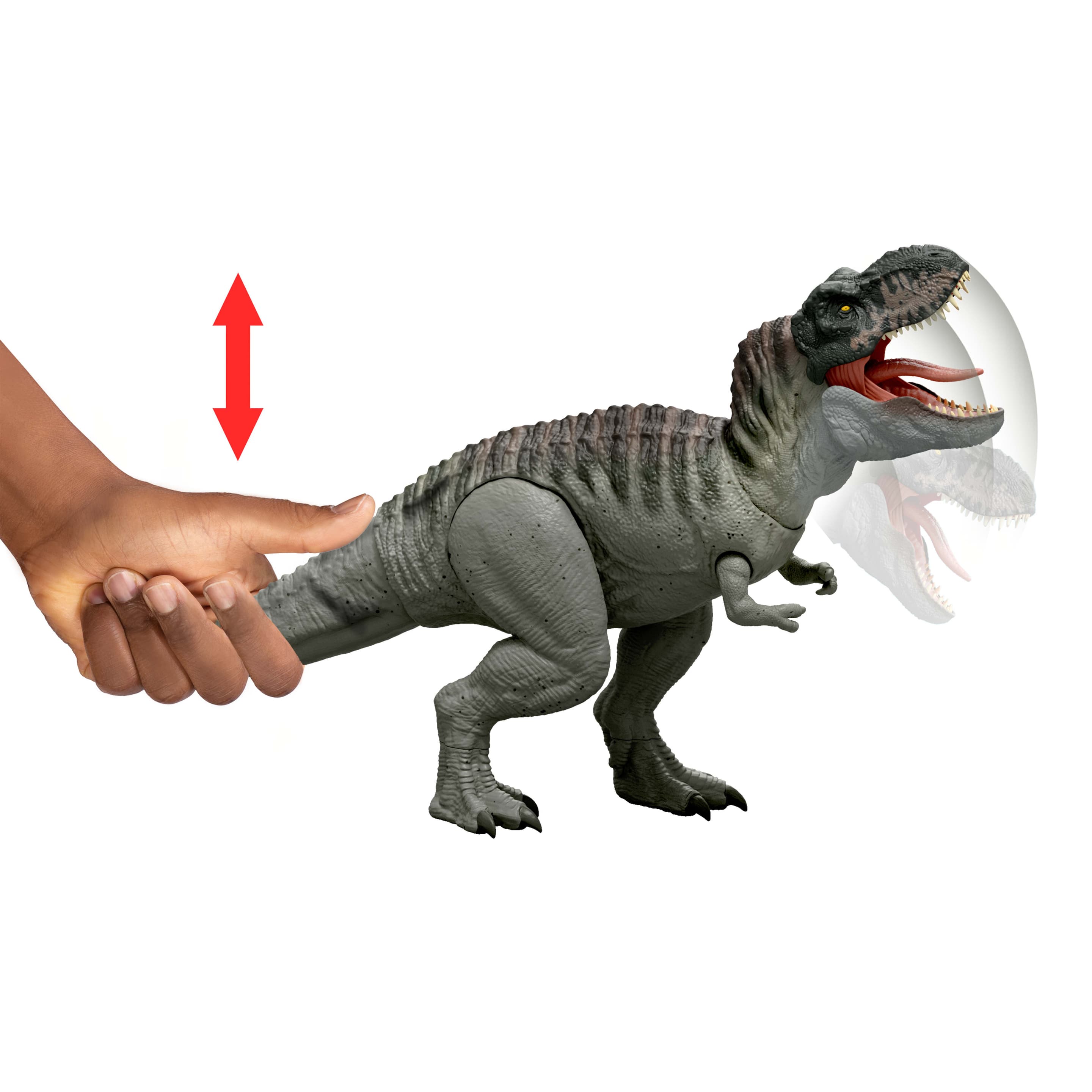 Produktbild Jurassic World Rebirth Power Devour Tyrannosaurus Rex-Dinosaurierfigur, Dauer-Beiß-Attacke, Lichter und Geräusche 4 von 6
