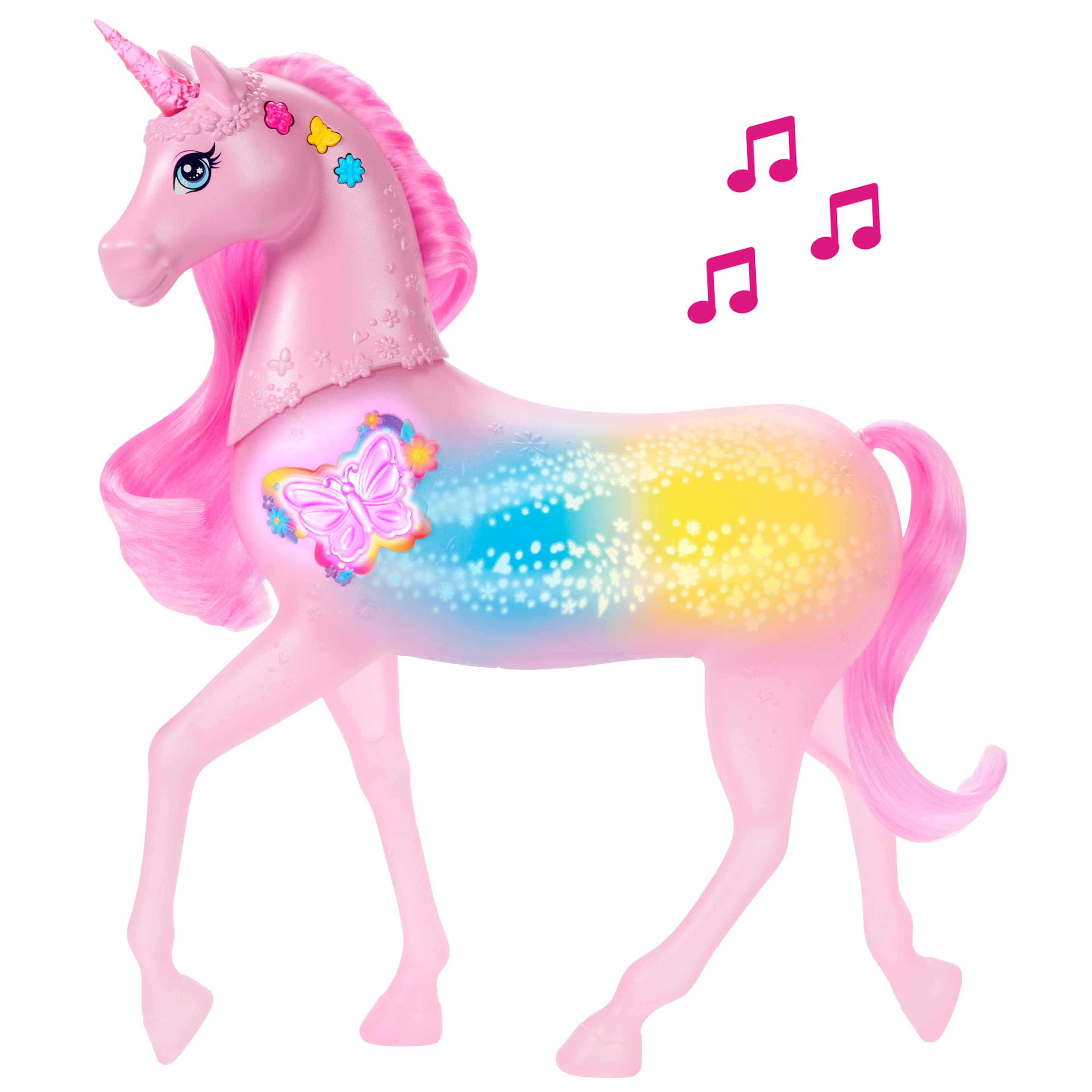 Produktbild Barbie funkelnd leuchtendes Einhorn mit 20 interaktiven Kombinationen aus Lichtern, Geräuschen und Musik 3 von 6