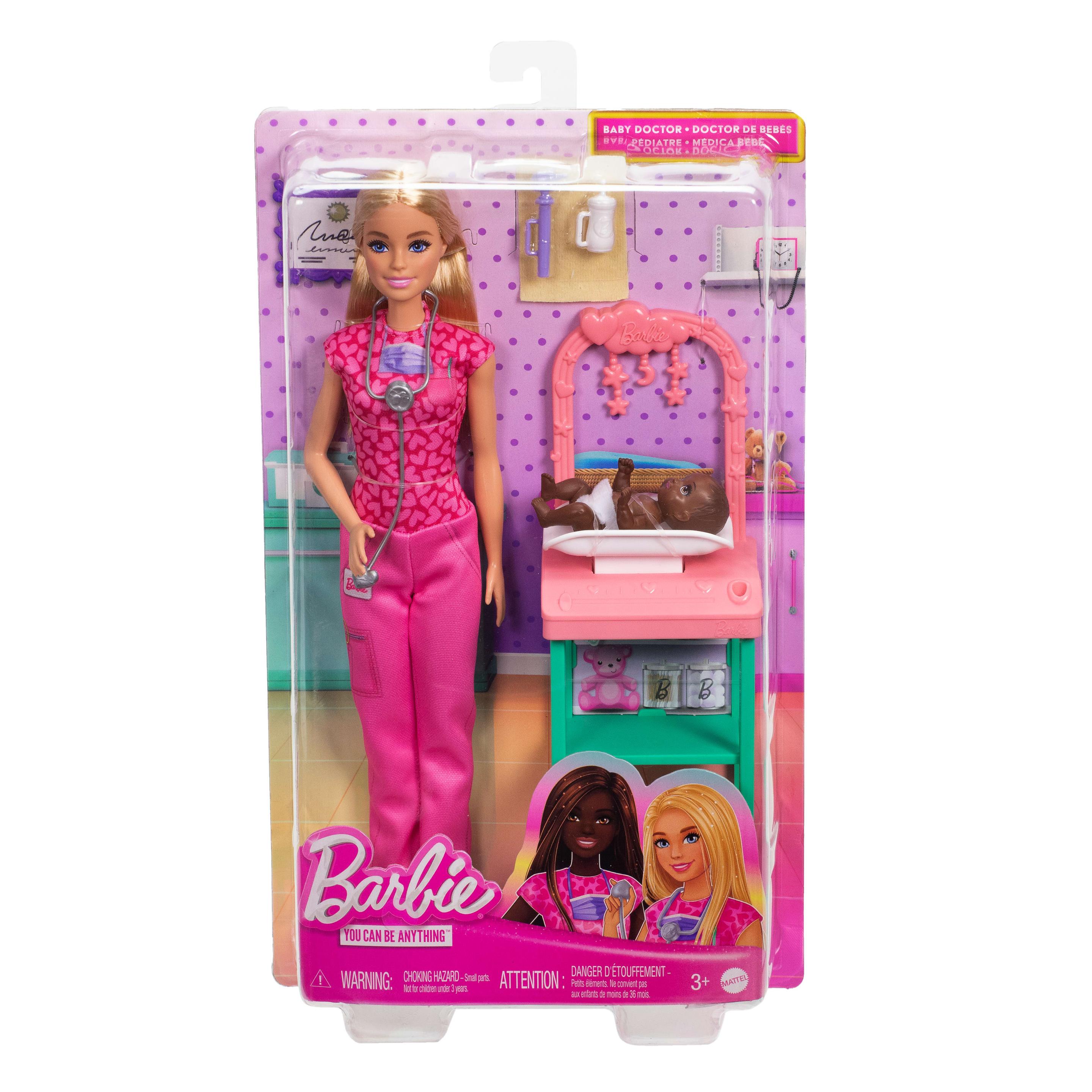 Produktbild Barbie Kinderärztin-Puppe mit blonder Modepuppe, 1 Baby-Patientenpuppe, Möbel und Zubehör 5 von 6