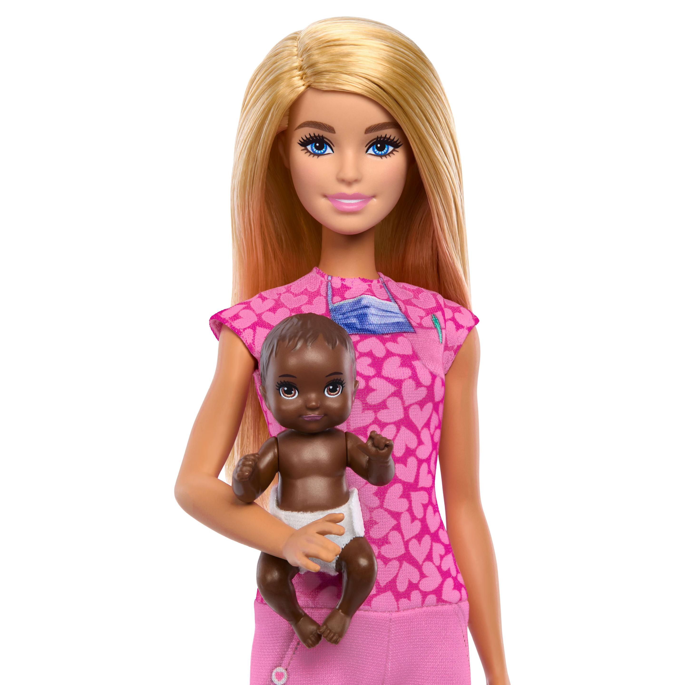 Produktbild Barbie Kinderärztin-Puppe mit blonder Modepuppe, 1 Baby-Patientenpuppe, Möbel und Zubehör 3 von 6