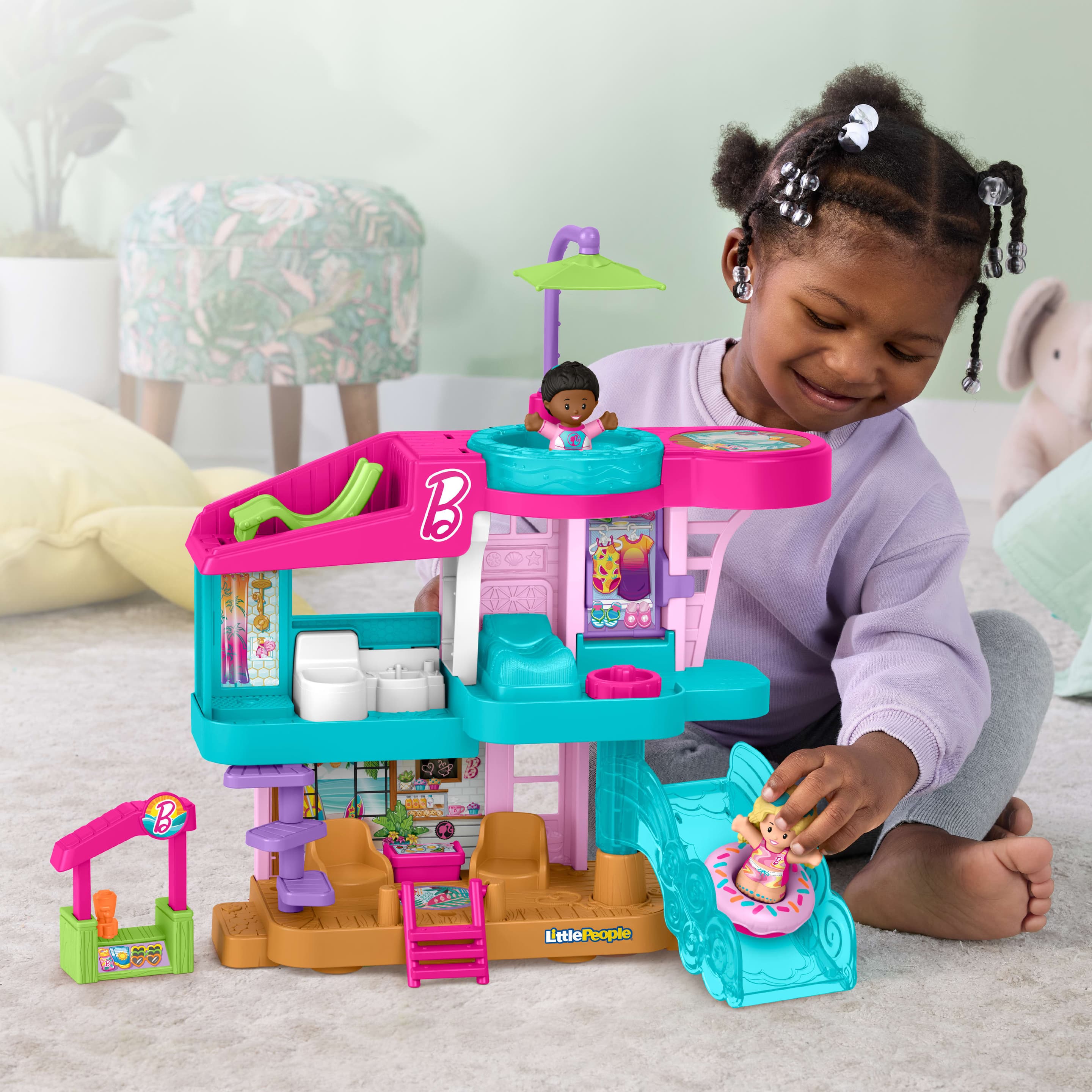 Produktbild Fisher-Price Little People Barbie Strandhaus Kleinkinder-Spielset mit Figuren und Zubehör 6 von 6