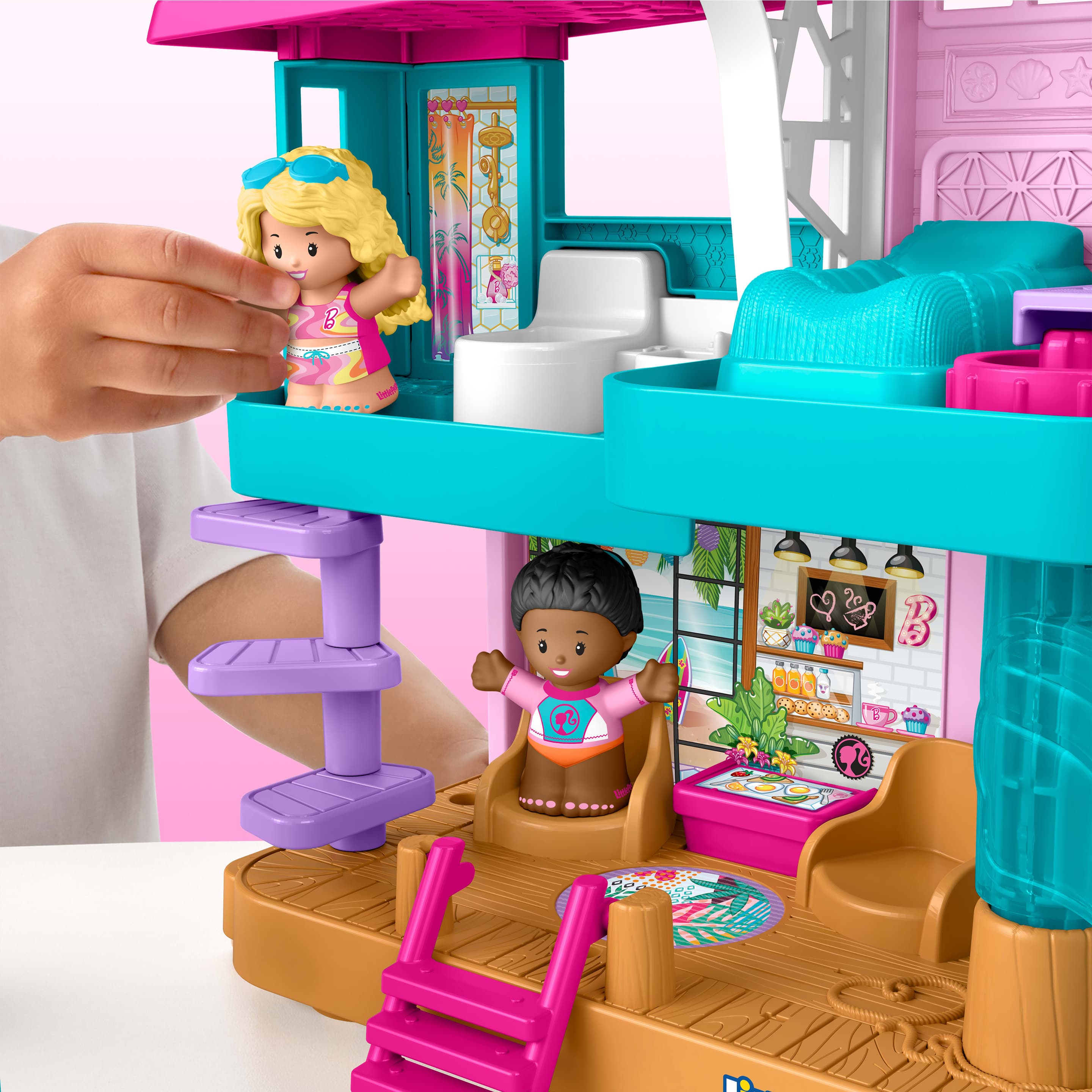 Produktbild Fisher-Price Little People Barbie Strandhaus Kleinkinder-Spielset mit Figuren und Zubehör 4 von 6