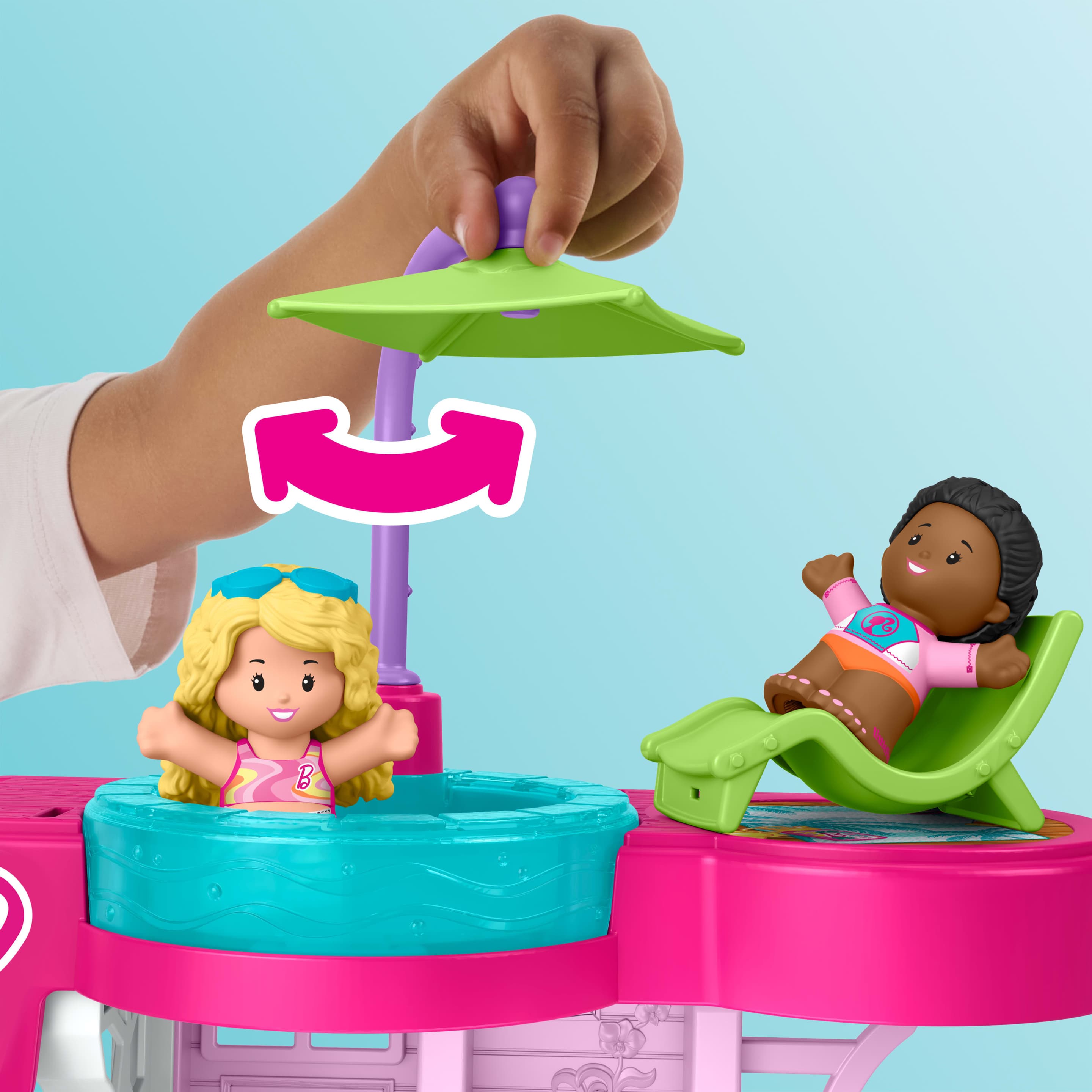 Produktbild Fisher-Price Little People Barbie Strandhaus Kleinkinder-Spielset mit Figuren und Zubehör 3 von 6