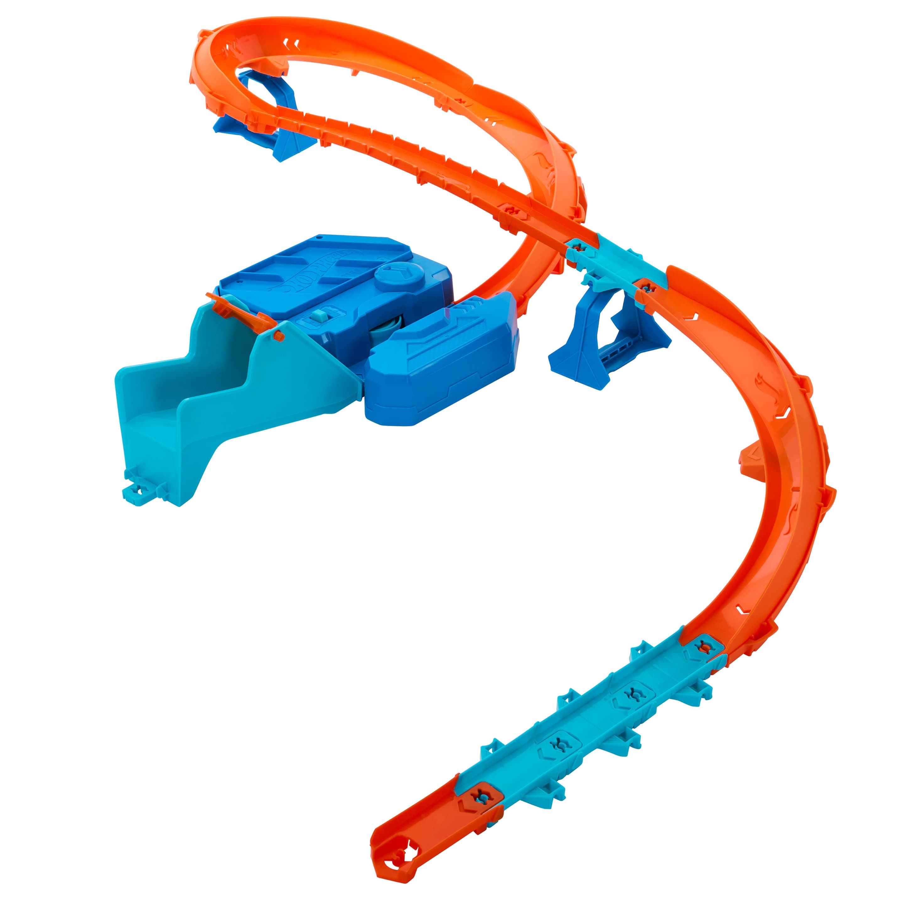 Produktbild Hot Wheels Track Creator Beschleuniger-Sprung-Schnellstrecke-Set mit Spielzeugauto im Maßstab 1:64 und motorisiertem Beschleuniger 2 von 6
