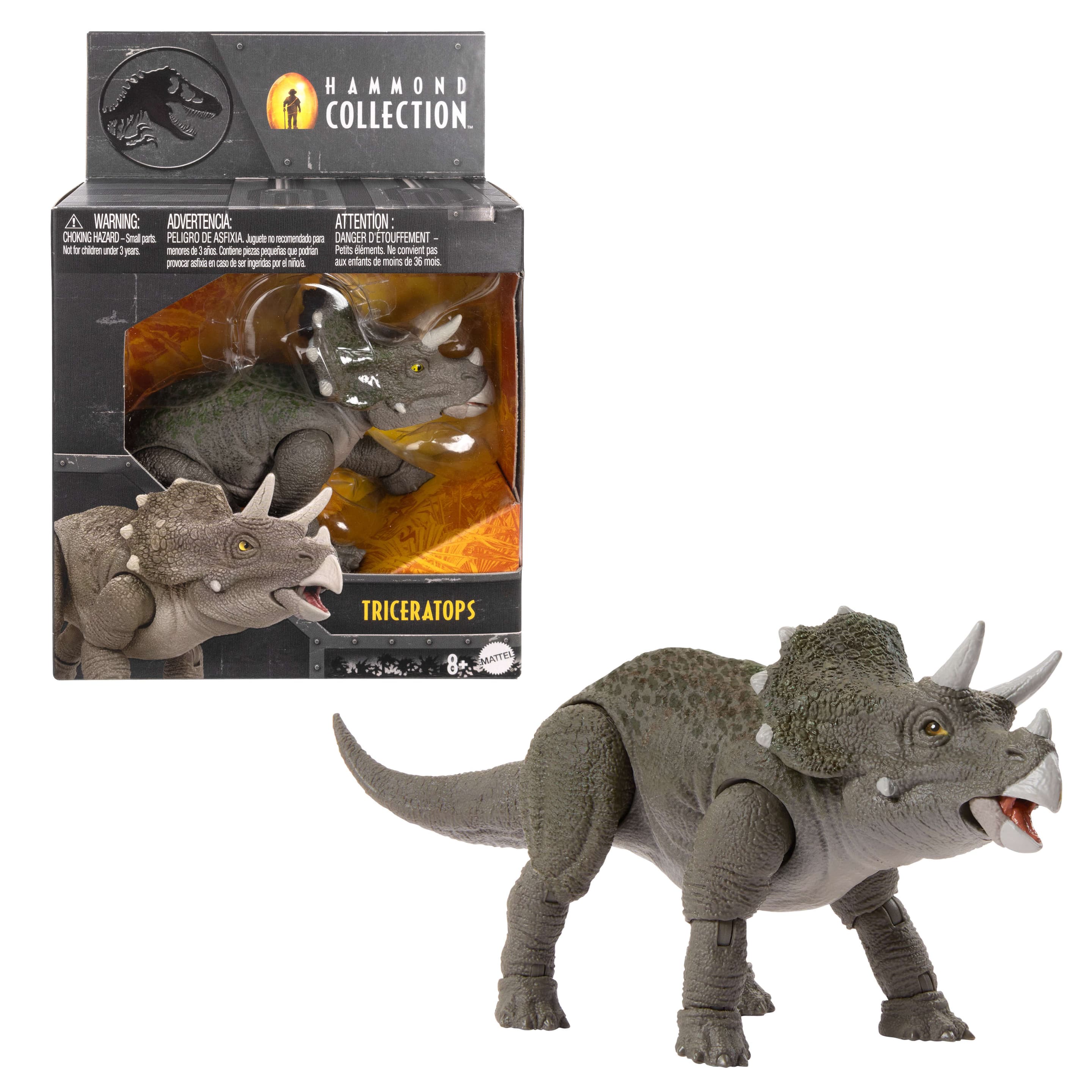 Jurassic World Hammond Collection Junge Triceratops Dinosaurier-Actionfigur mit 14 Bewegungspunkten