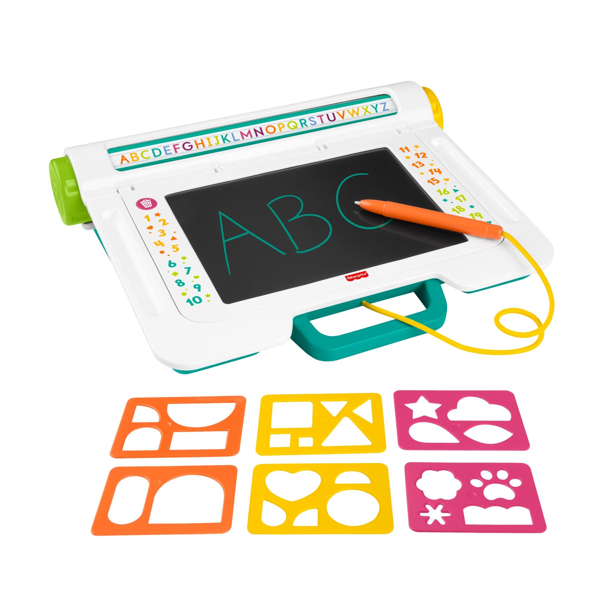 Fisher-Price Lern- und Zeichenbrett, Schreiben und Zeichnen ohne Verwischen Tablet mit LCD-Bildschirm für Kinder