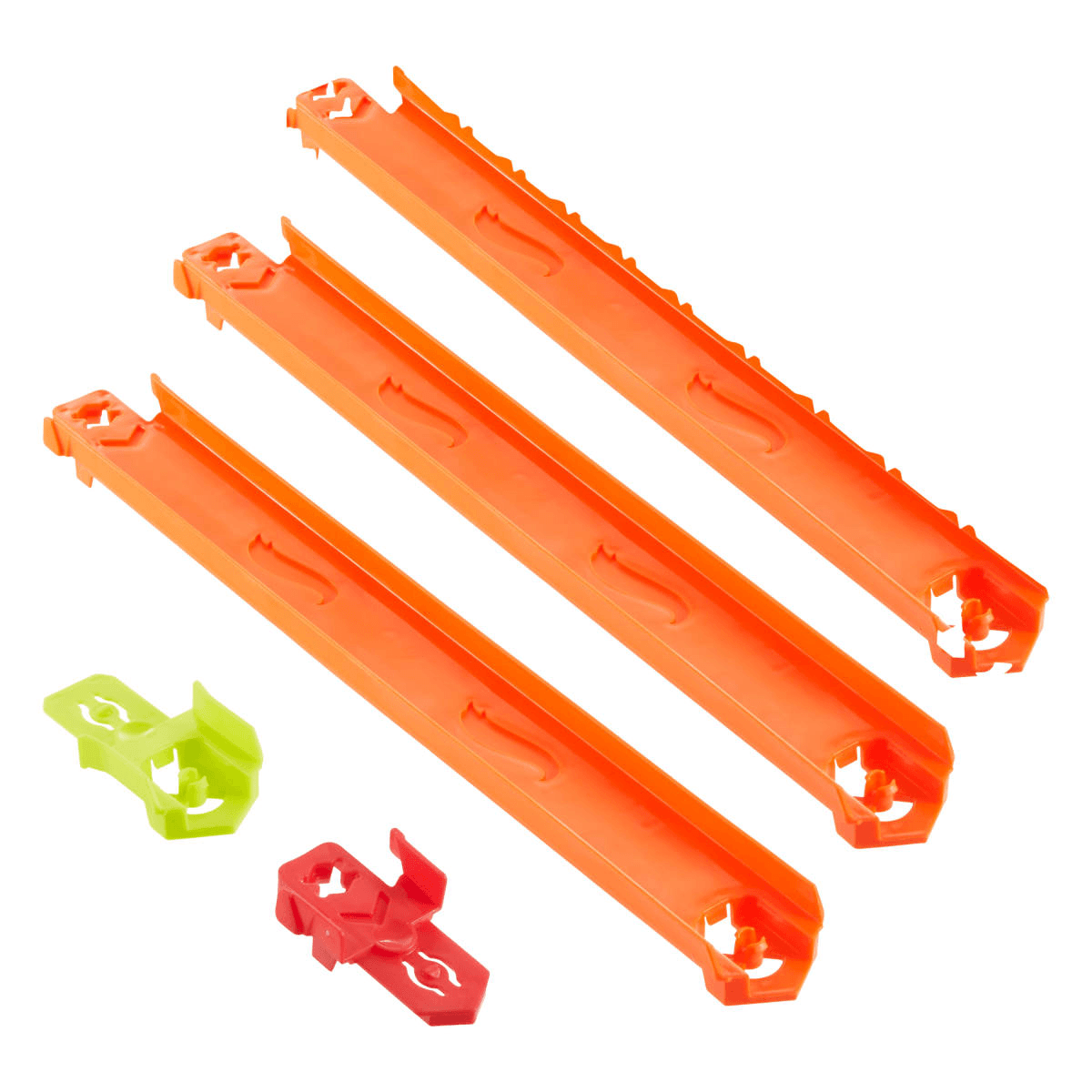Hot Wheels Track Creator Gerades Trackset, ca. 1 Meter Track-Schnellstecksystem und 2 Adapter