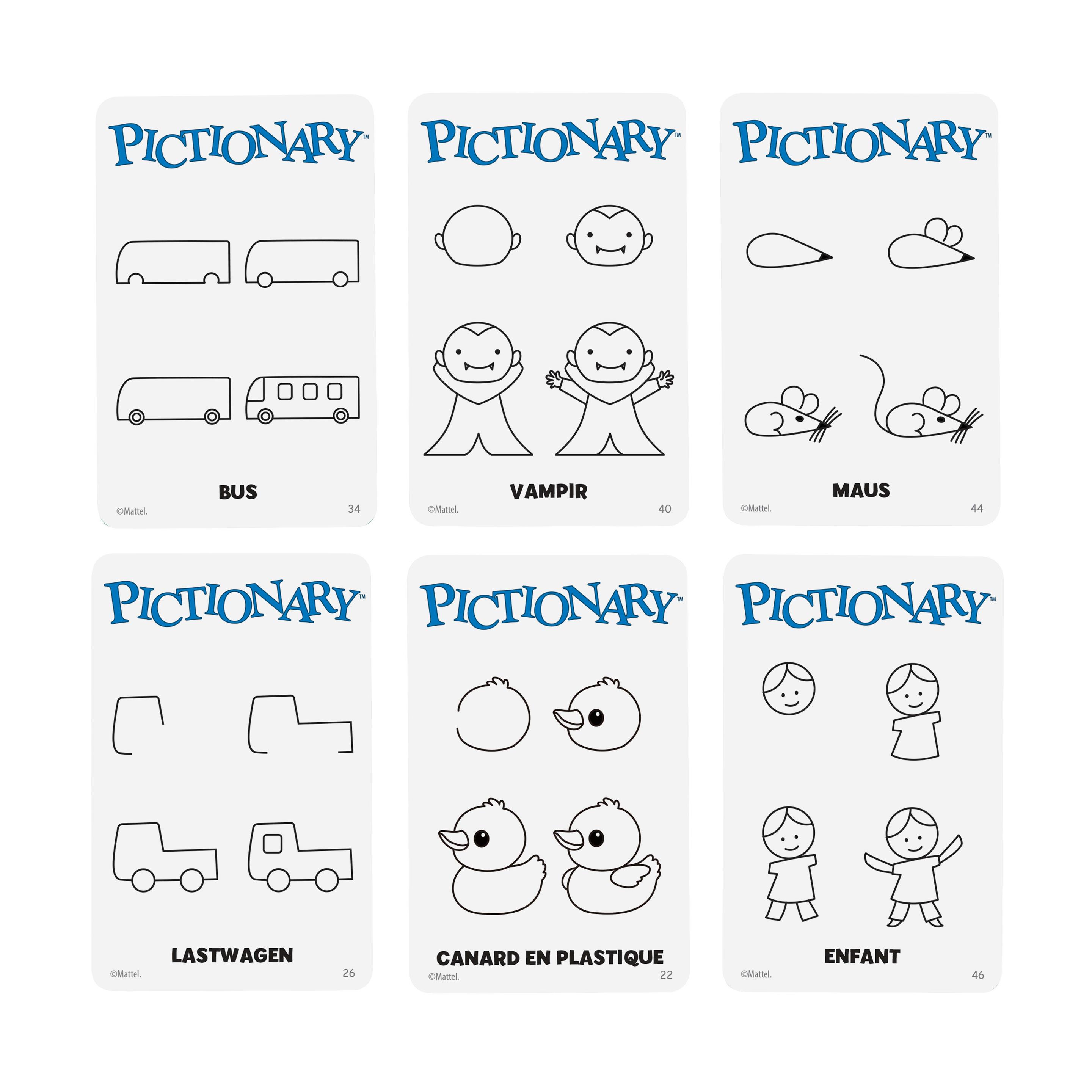 Produktbild Pictionary Familienbrettspiel für Kinder und Erwachsene und Spieleabende mit abwischbaren Maltafeln und Stiften 4 von 6