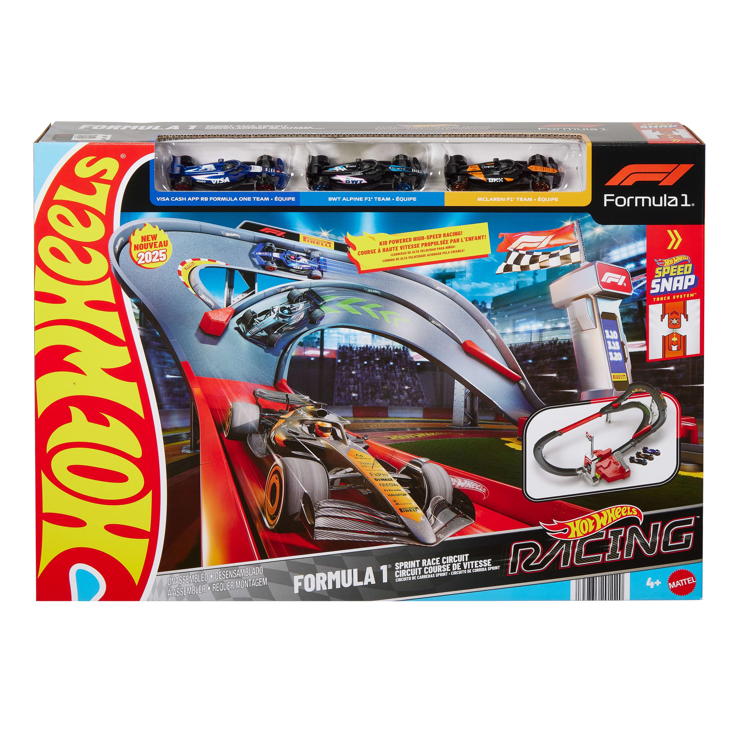Produktbild Hot Wheels Racing Formel 1® Rennstrecke-Trackset mit 3 Die-Cast Spielzeugautos im Maßstab 1:64 6 von 6