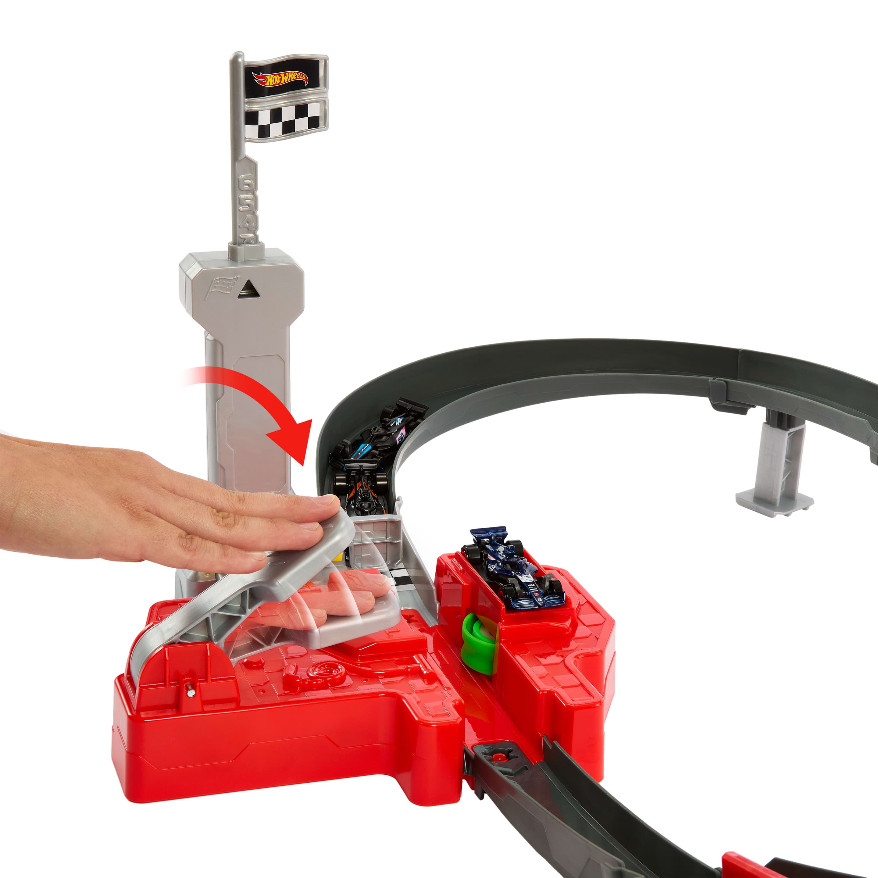 Produktbild Hot Wheels Racing Formel 1® Rennstrecke-Trackset mit 3 Die-Cast Spielzeugautos im Maßstab 1:64 4 von 6