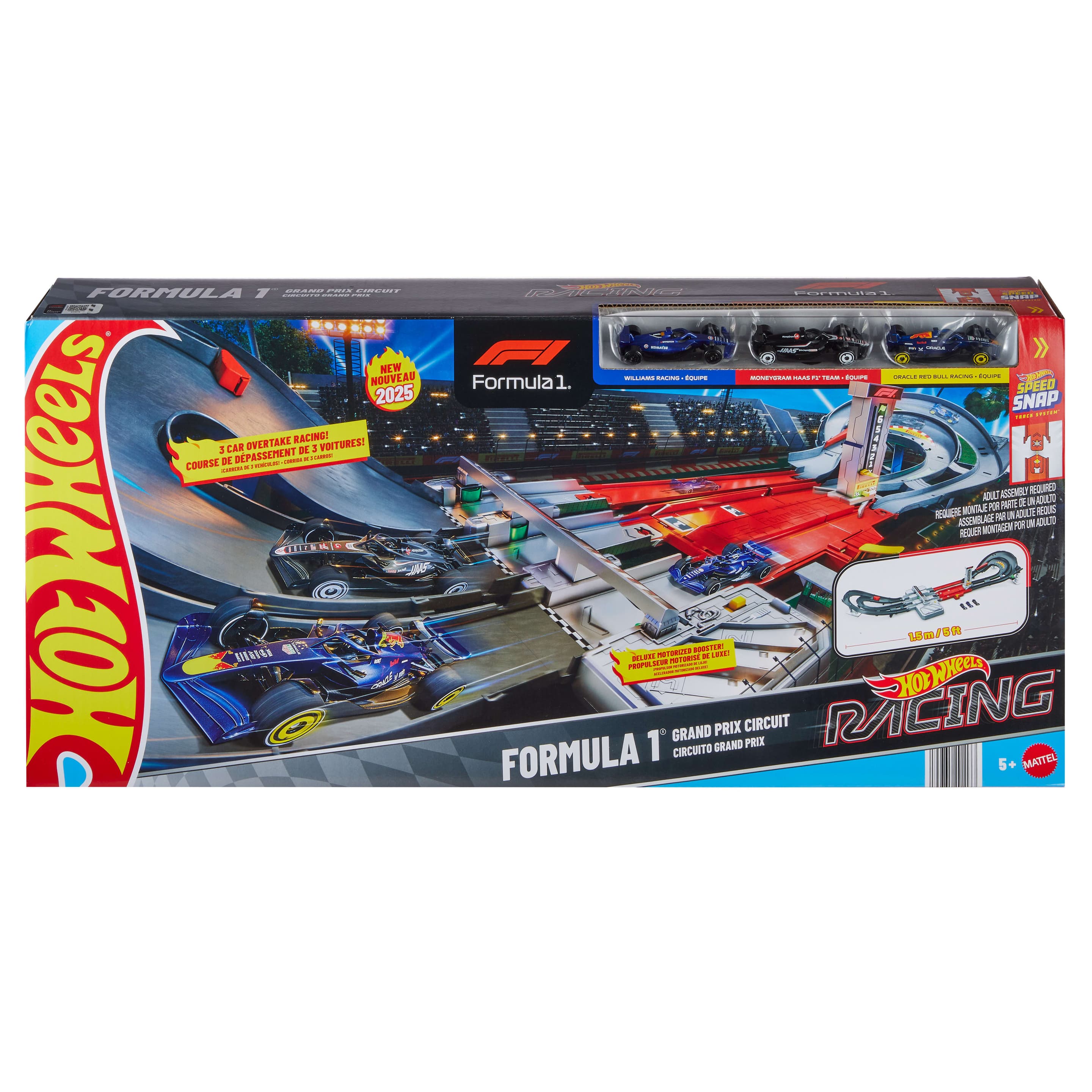 Produktbild Hot Wheels Race Formel 1® Grand Prix-Rennstrecke-Trackset mit 3 Die-Cast-Spielzeugautos im Maßstab 1:64 6 von 6