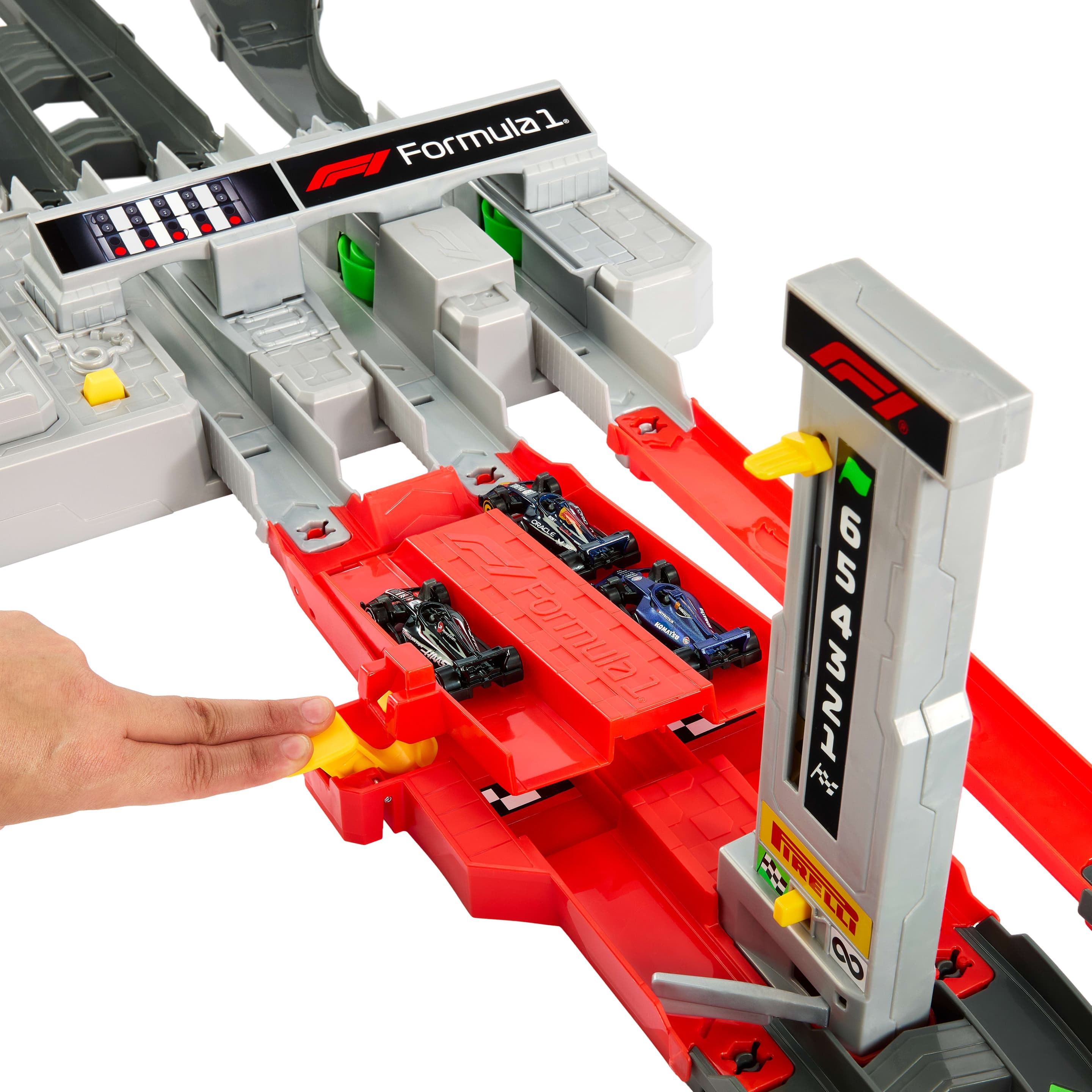 Produktbild Hot Wheels Race Formel 1® Grand Prix-Rennstrecke-Trackset mit 3 Die-Cast-Spielzeugautos im Maßstab 1:64 5 von 6