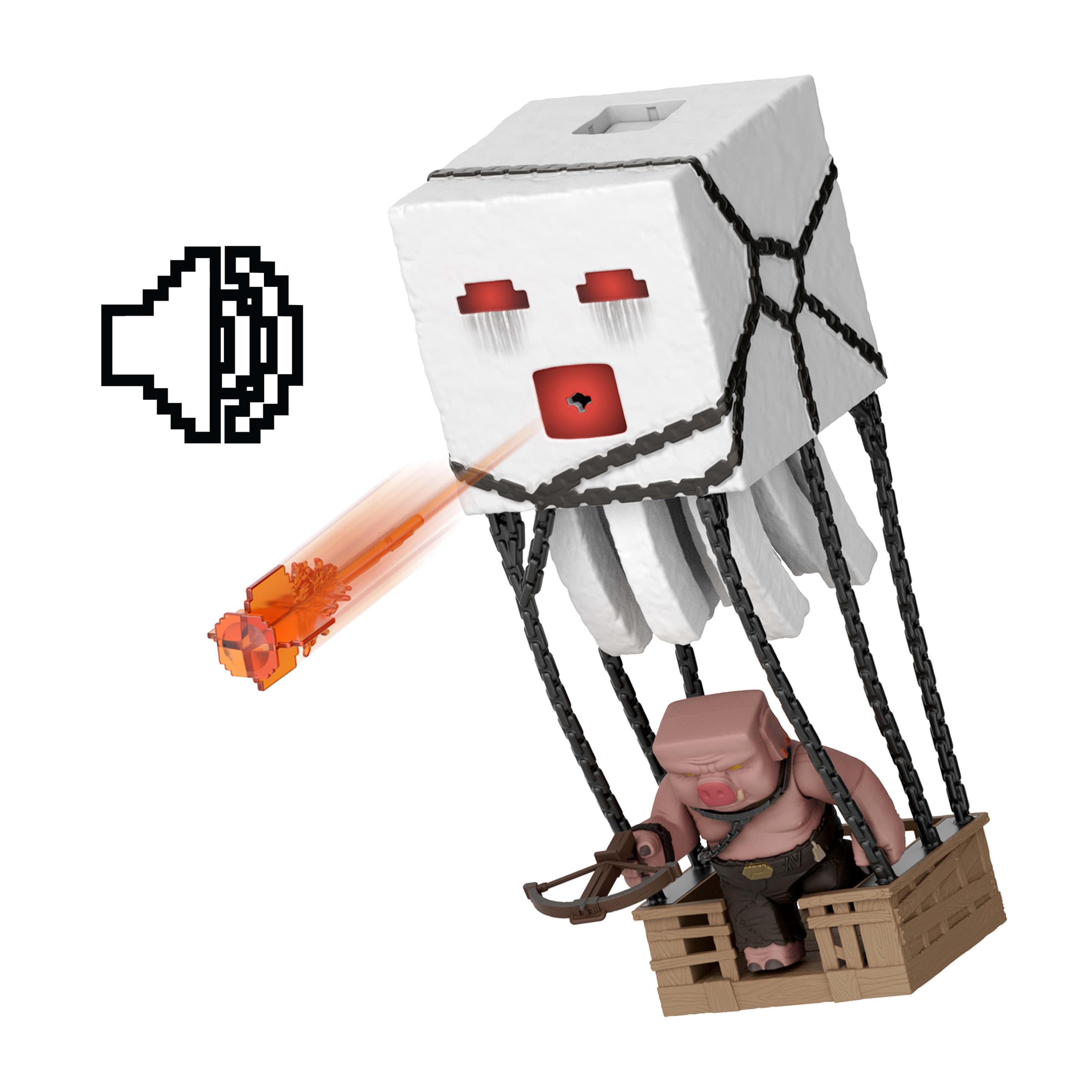 Produktbild Minecraft Ghast mit Feuerattacke Actionfigur-Set mit Lichteffekten, Geräuschen und mehr, vom Film inspiriert 4 von 6