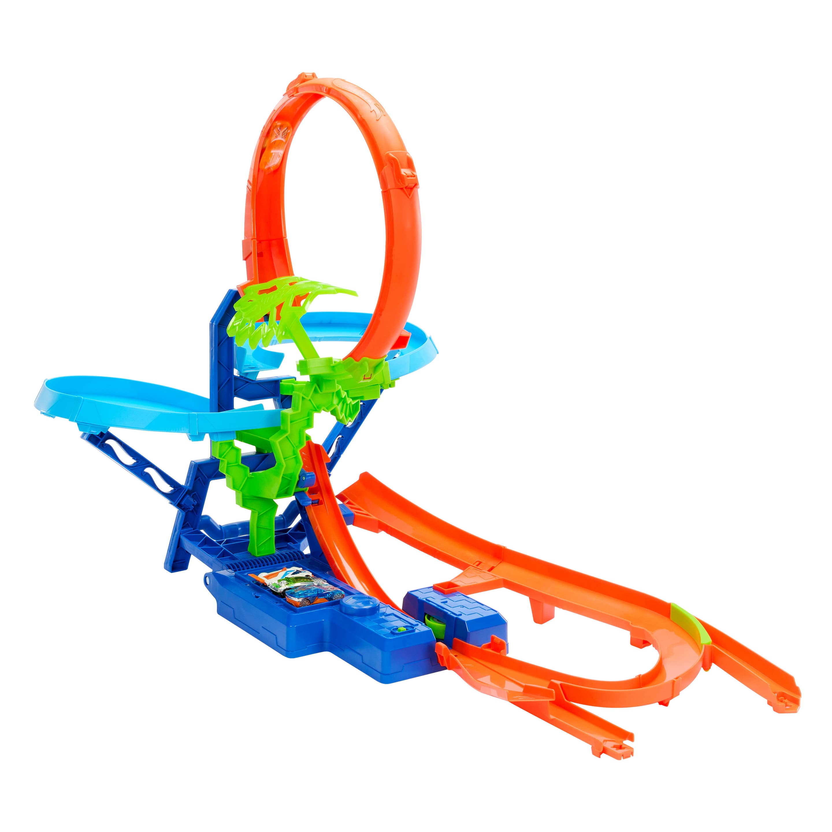 Produktbild Hot Wheels Stunttrack Unendliche Crash-Action Spielset mit Die-Cast-Spielzeugauto im Maßstab 1:64 und batteriebetriebenem Beschleuniger 5 von 6
