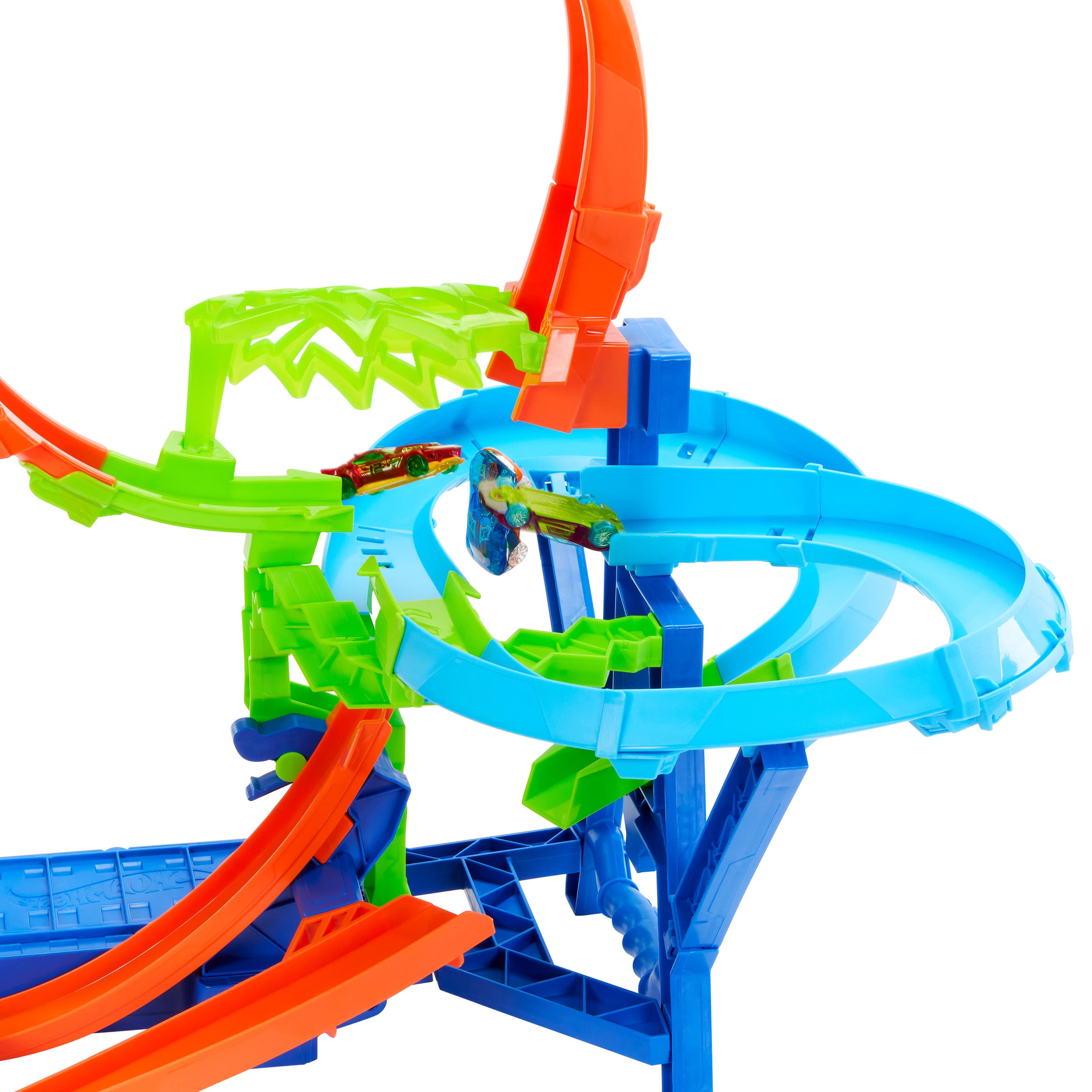 Produktbild Hot Wheels Stunttrack Unendliche Crash-Action Spielset mit Die-Cast-Spielzeugauto im Maßstab 1:64 und batteriebetriebenem Beschleuniger 2 von 6