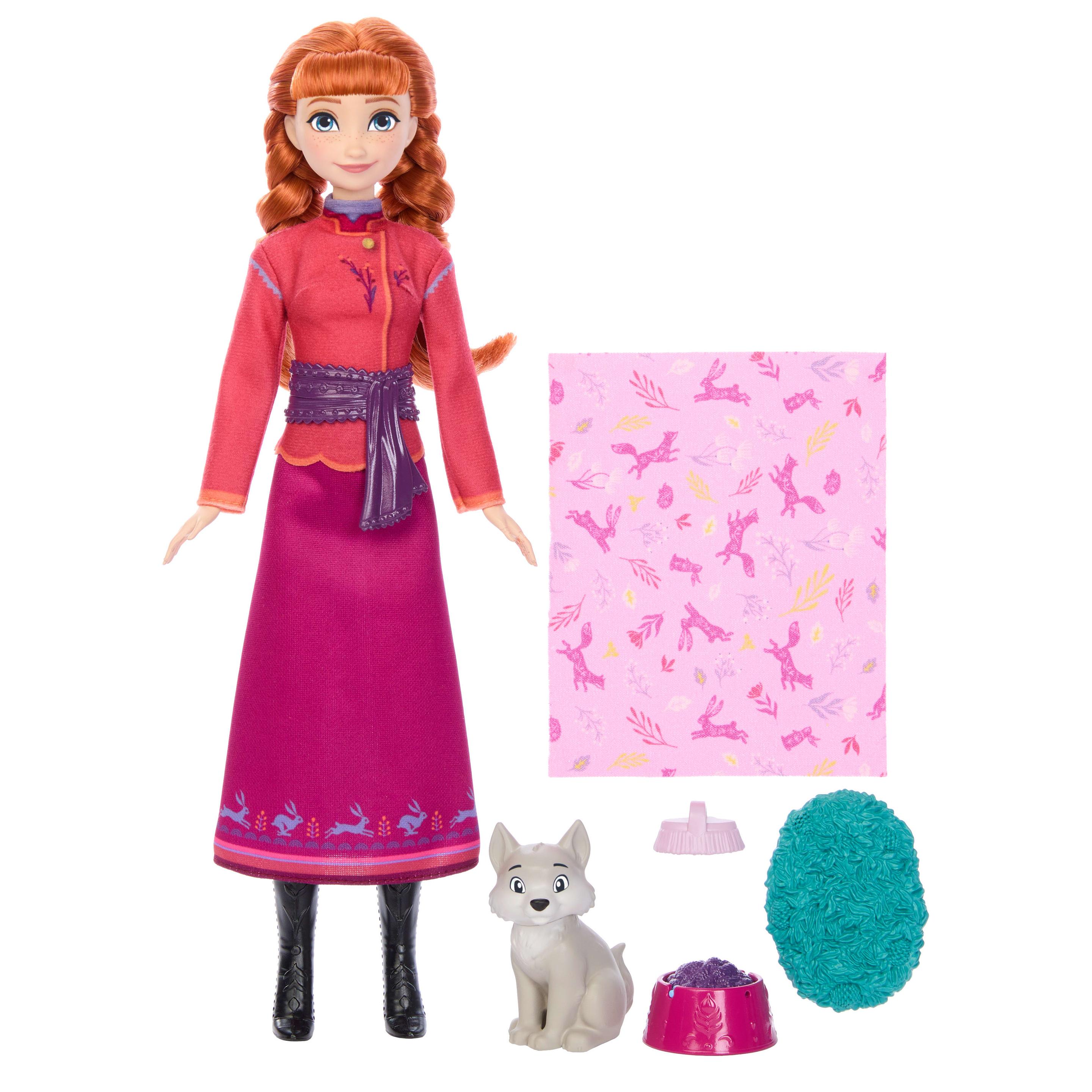 Produktbild Disney Die Eiskönigin Anna-Modepuppe und Wolfsjunges-Figur mit 4 Pflegezubehörteilen, vom Film inspiriert 5 von 6