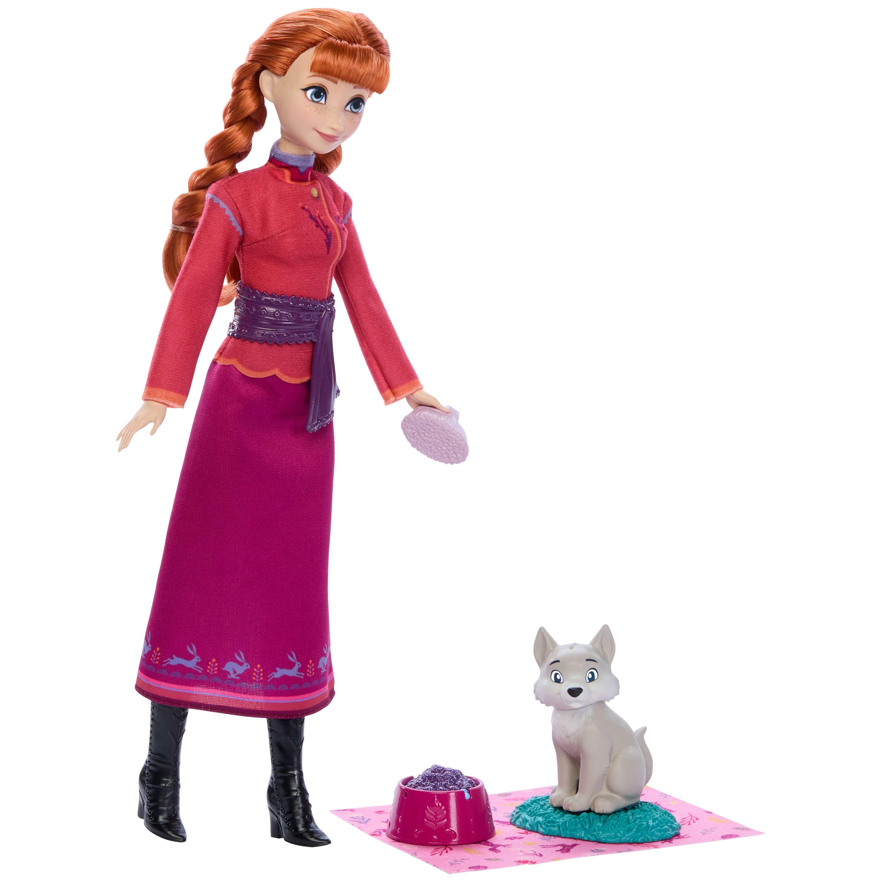 Produktbild Disney Die Eiskönigin Anna-Modepuppe und Wolfsjunges-Figur mit 4 Pflegezubehörteilen, vom Film inspiriert 4 von 6