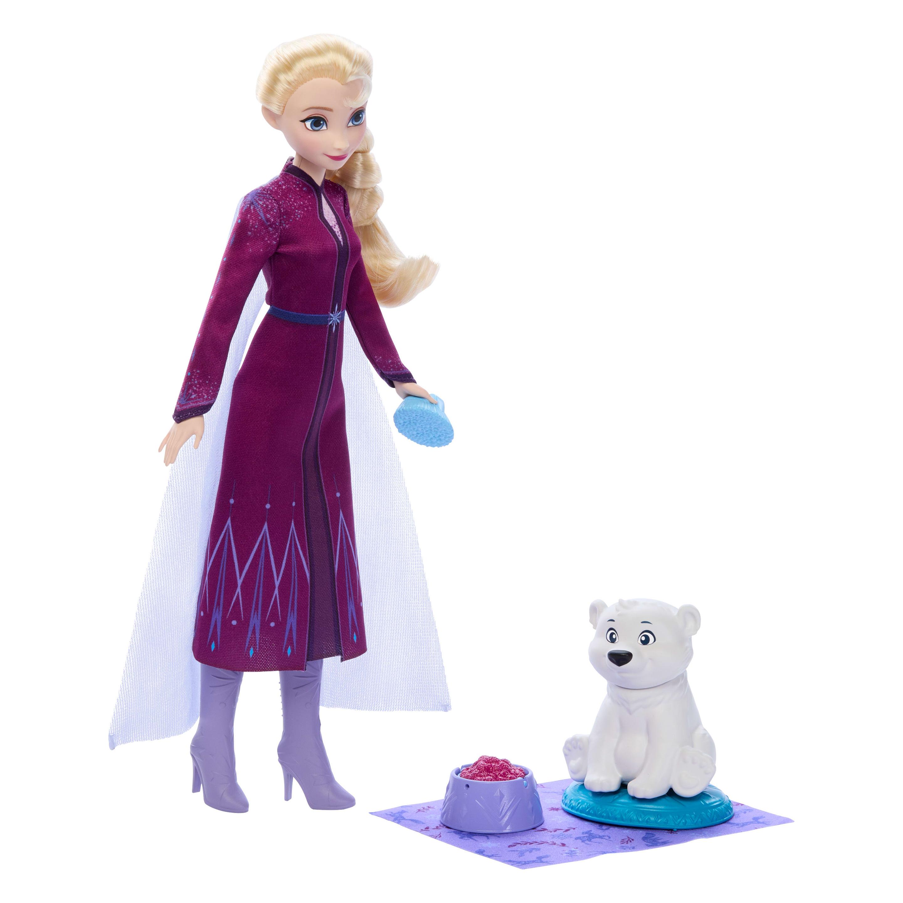 Disney Die Eiskönigin Elsa-Modepuppe und Eisbärenjunges-Figur mit 4 Pflegezubehörteilen