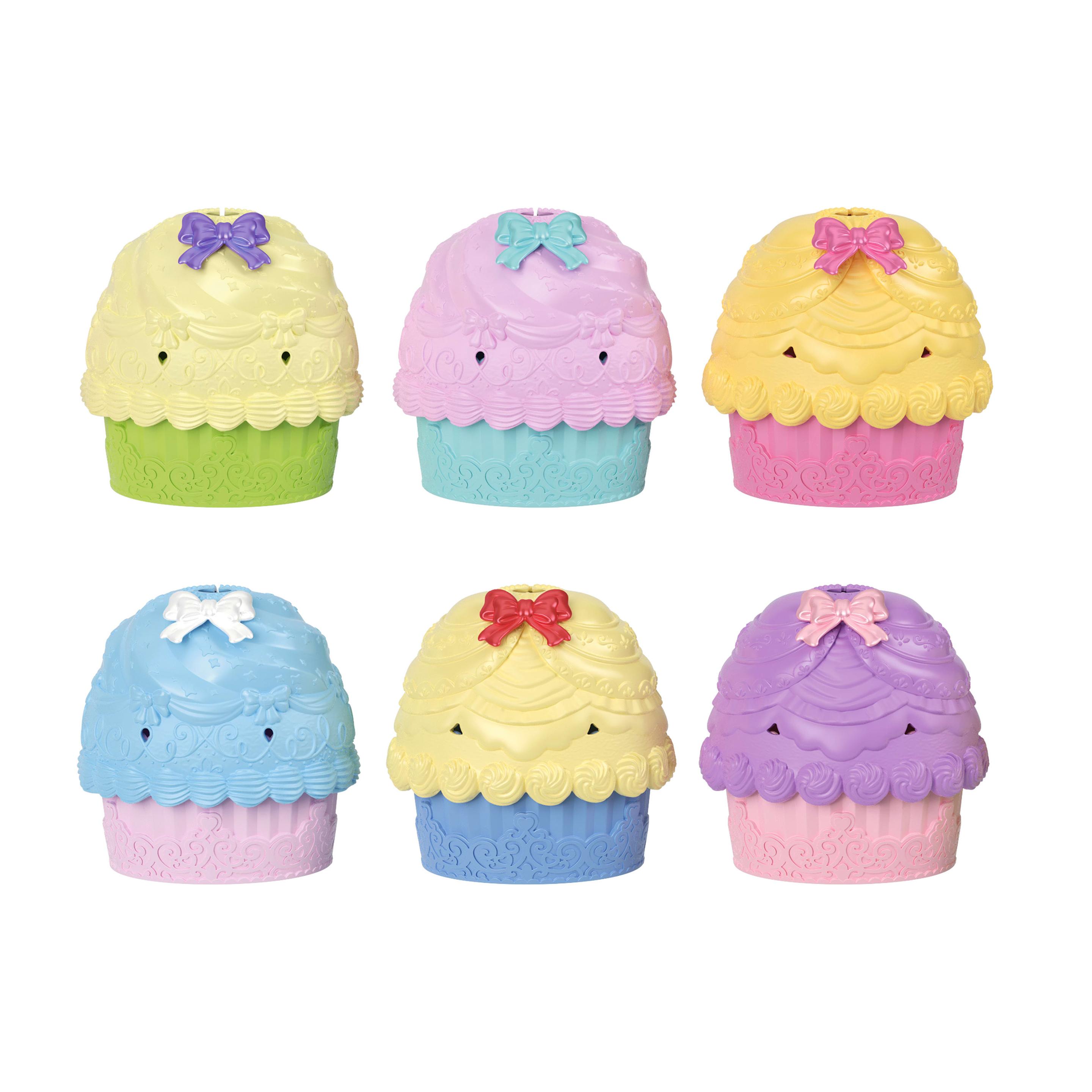 Disney Princess Cupcake kleine Puppe Reveal mit fünf Überraschungen, darunter eine Puppe und zwei Zubehörteile