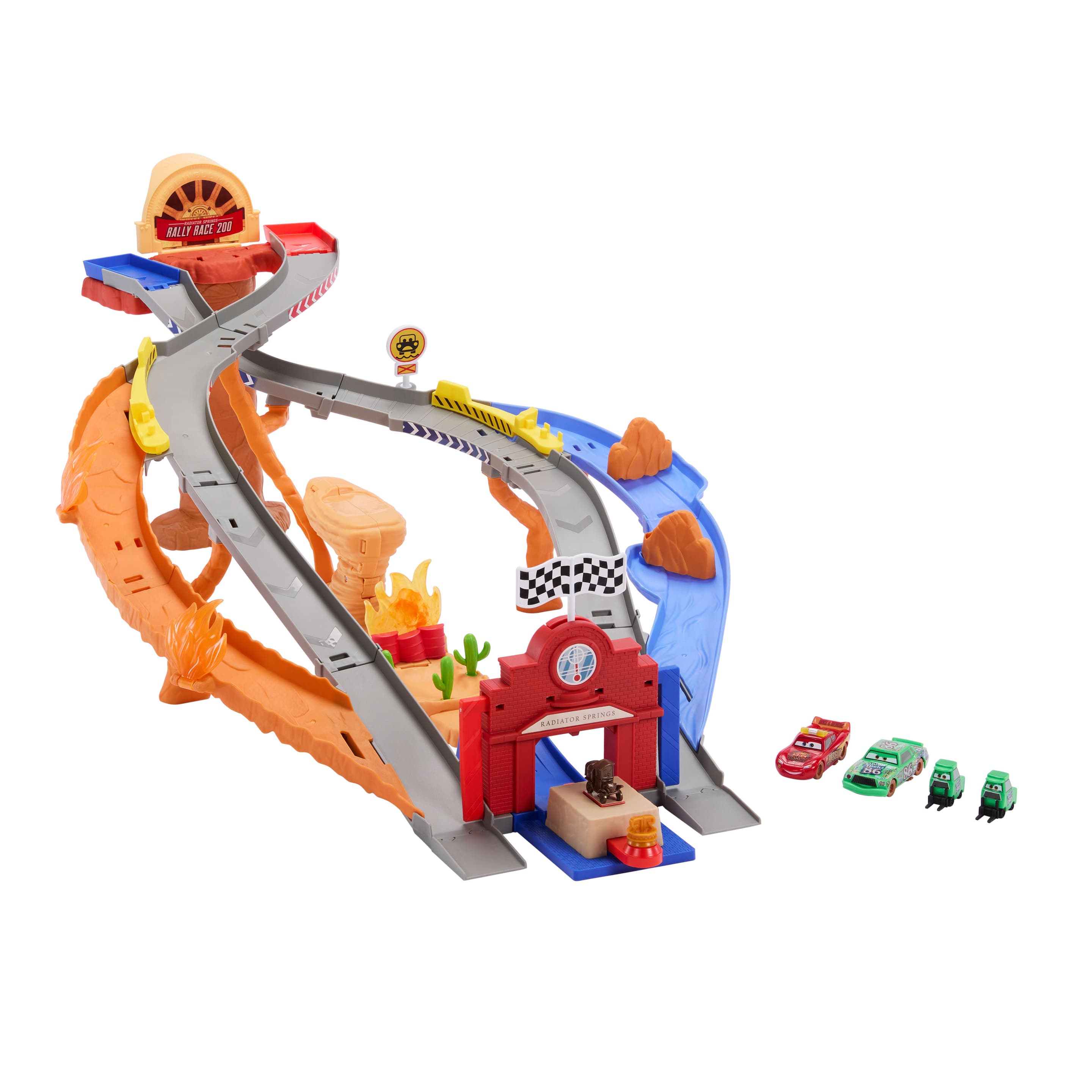Produktbild Disney Pixar Cars Radiator Springs Rennen & Retten Rettungsweg-Rennstrecke Spielset mit 4 Spielzeugautos 5 von 6