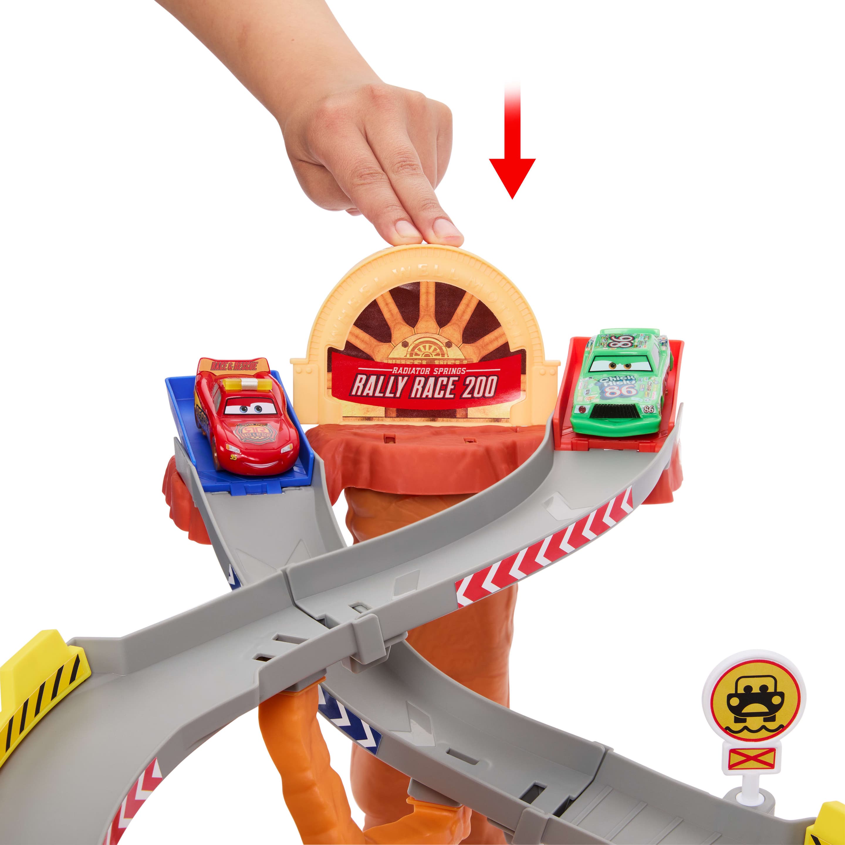 Produktbild Disney Pixar Cars Radiator Springs Rennen & Retten Rettungsweg-Rennstrecke Spielset mit 4 Spielzeugautos 3 von 6