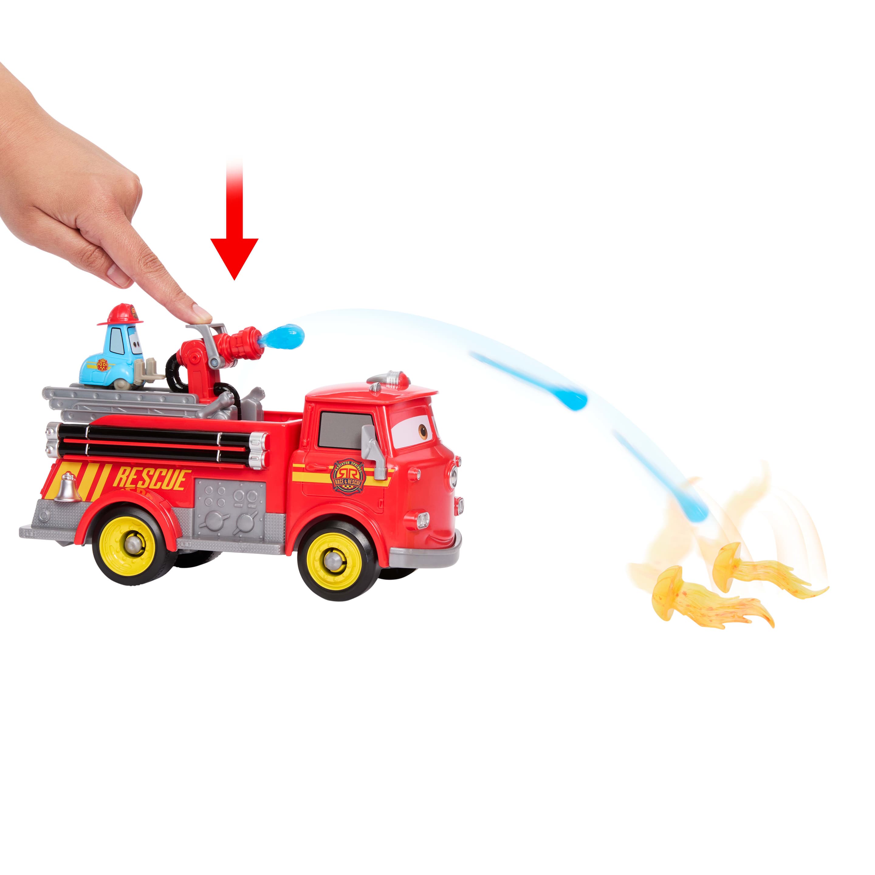 Produktbild Disney Pixar Cars Radiator Springs Rennen & Retten Feuerwehrauto Red und Guido mit Zubehörteilen 4 von 6