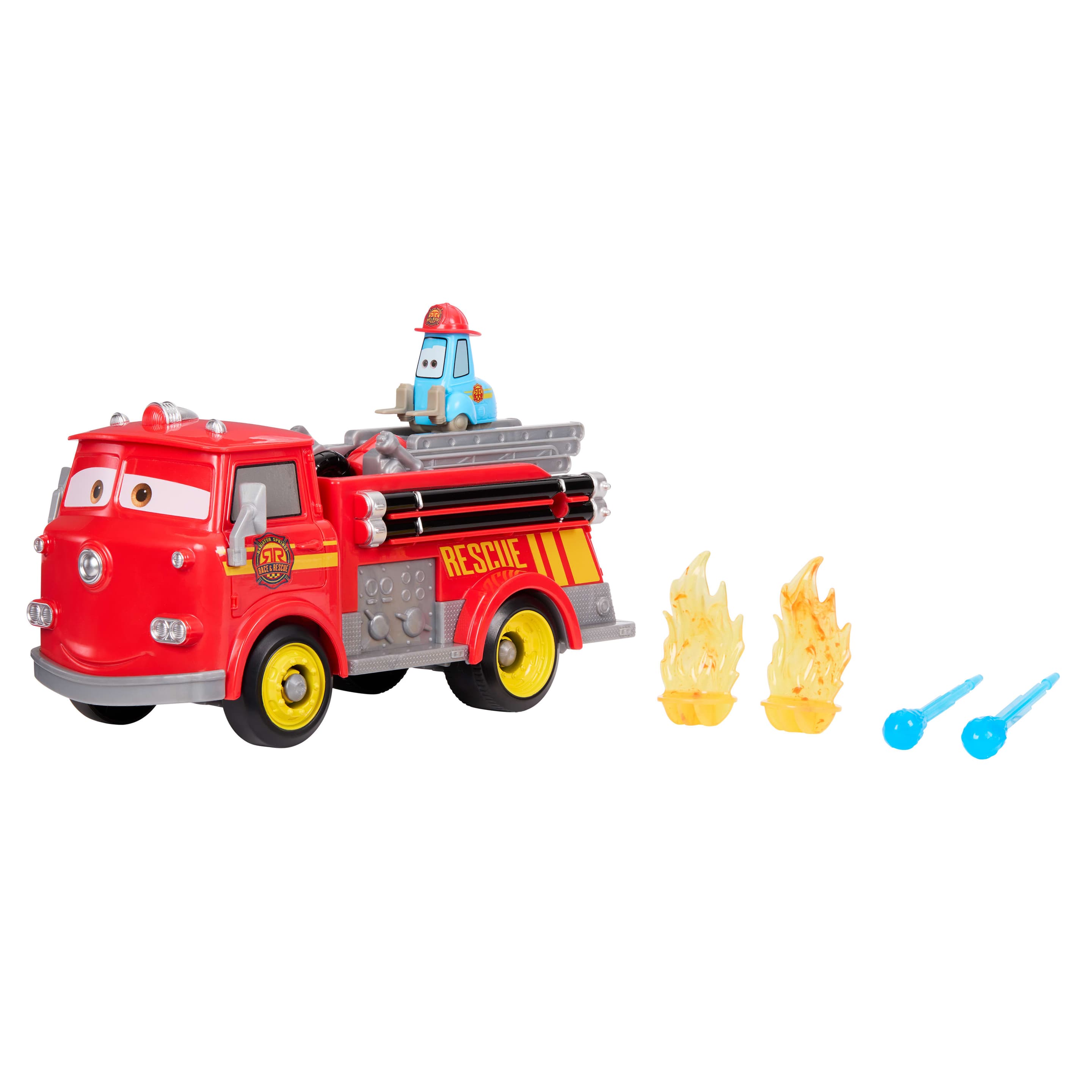 Produktbild Disney Pixar Cars Radiator Springs Rennen & Retten Feuerwehrauto Red und Guido mit Zubehörteilen 3 von 6