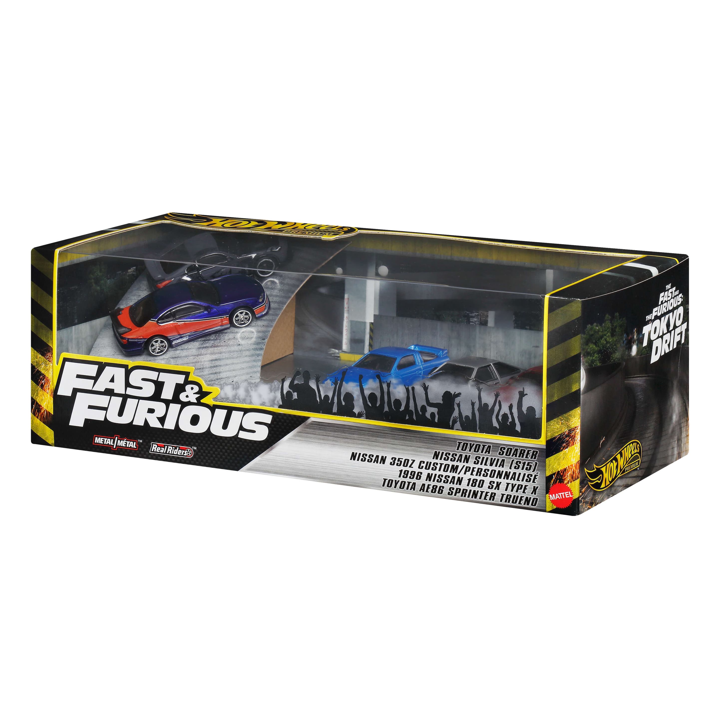 Hot Wheels Autos, Fast & Furious Tokyo Drift Premiumpaket aus 5 Die-Cast-Fahrzeugen im Maßstab 1:64