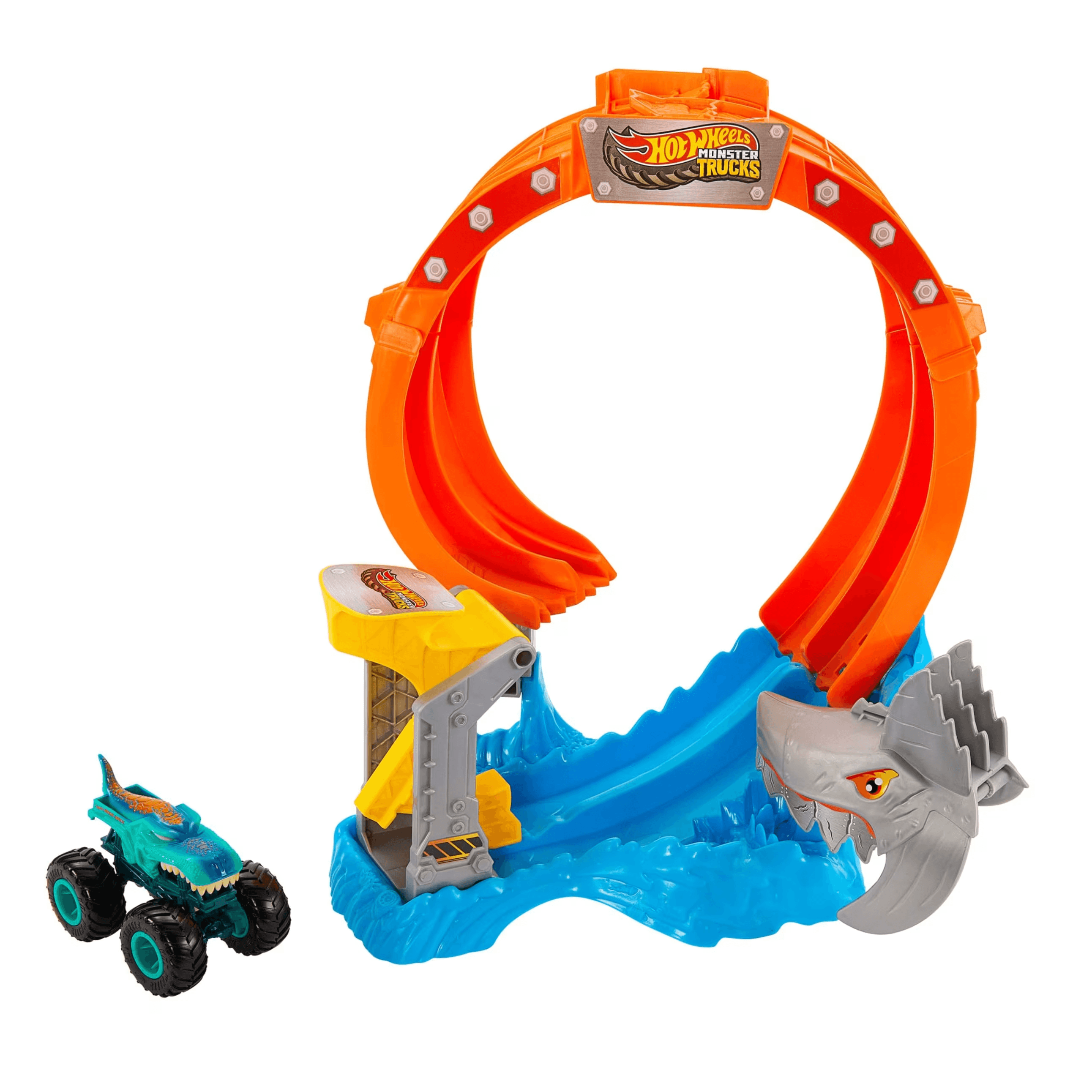 Hot Wheels Monster Trucks Corkscrew Shark Smash – Hai-Action mit Looping-Power!
