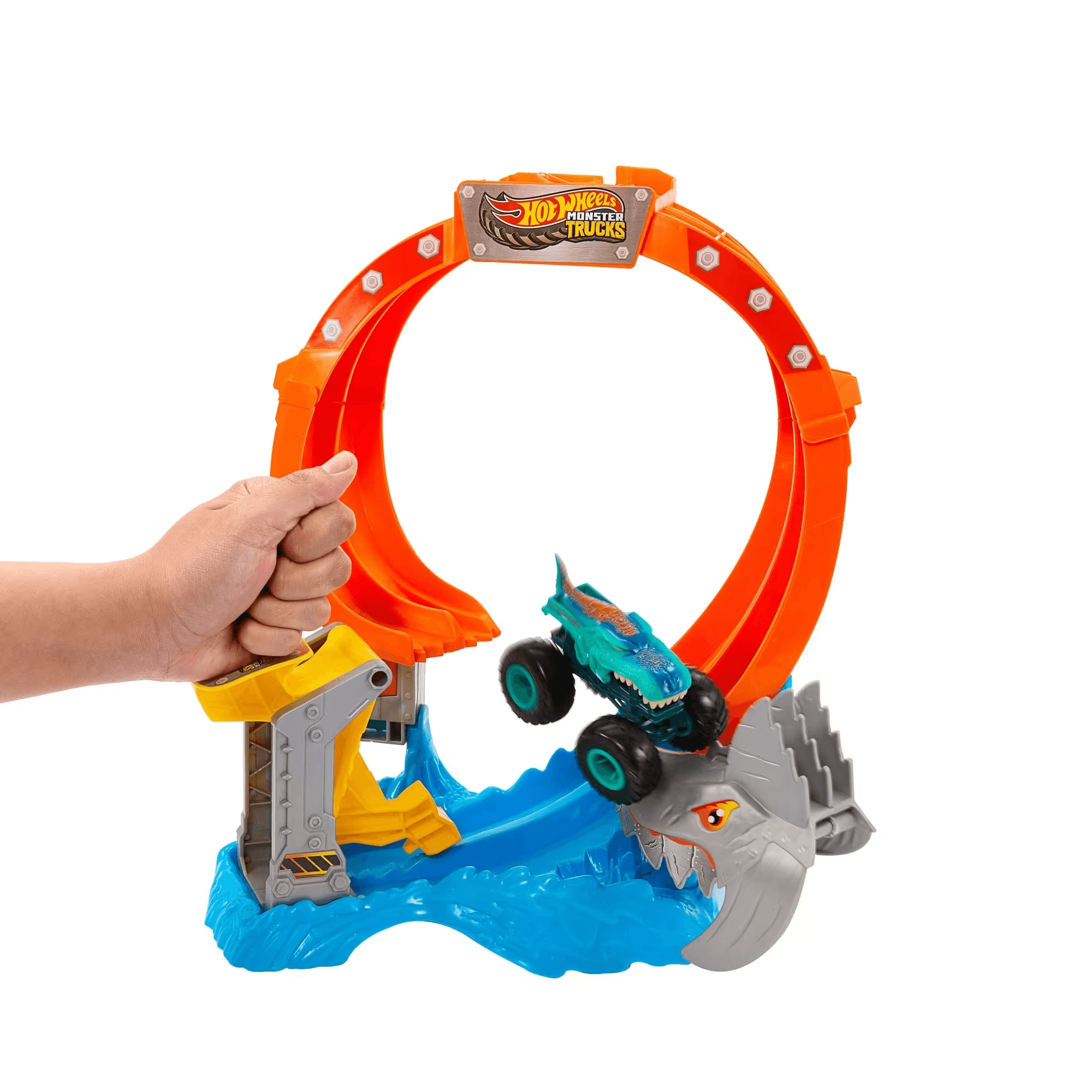 Produktbild Hot Wheels Monster Trucks Corkscrew Shark Smash – Hai-Action mit Looping-Power! 5 von 6