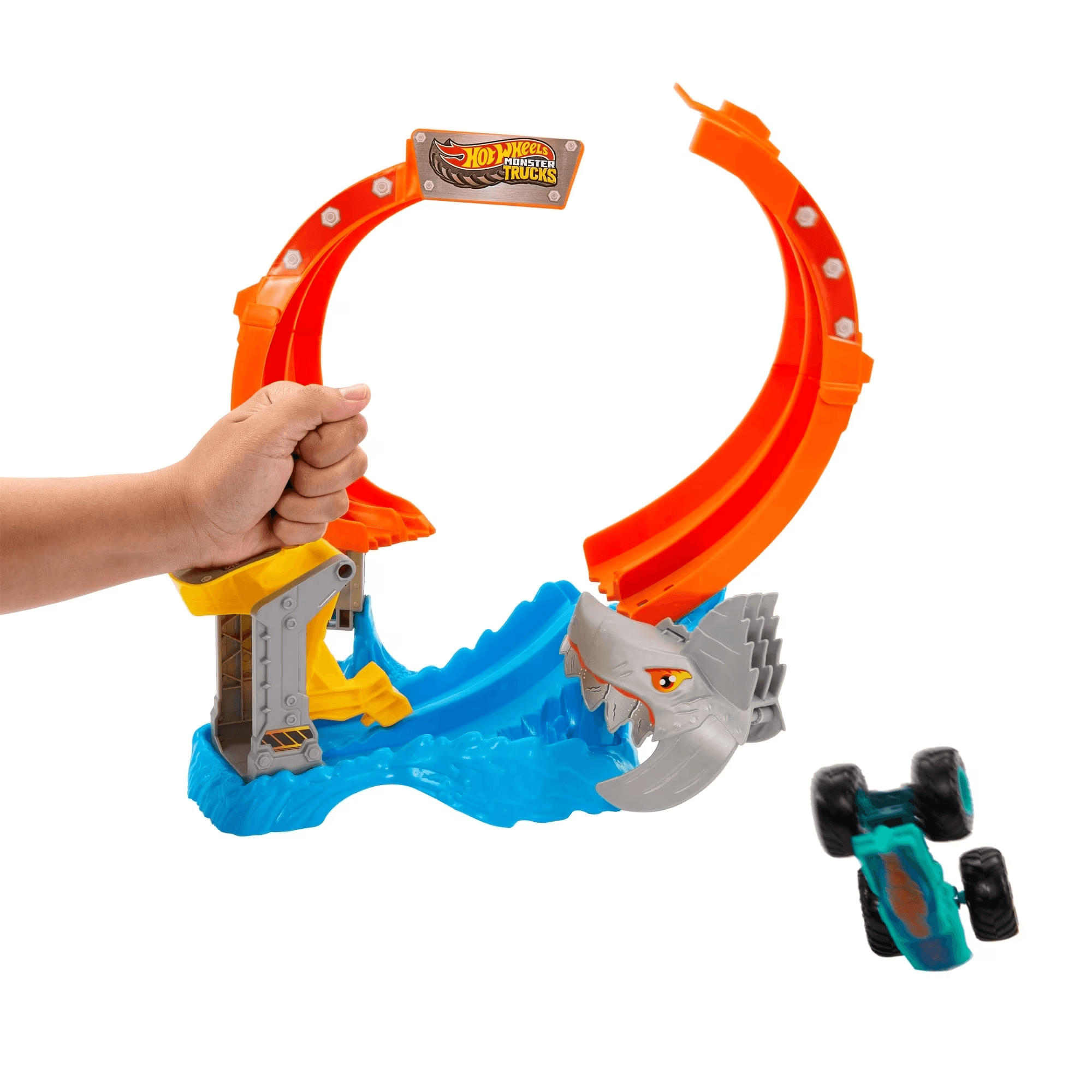 Produktbild Hot Wheels Monster Trucks Corkscrew Shark Smash – Hai-Action mit Looping-Power! 4 von 6